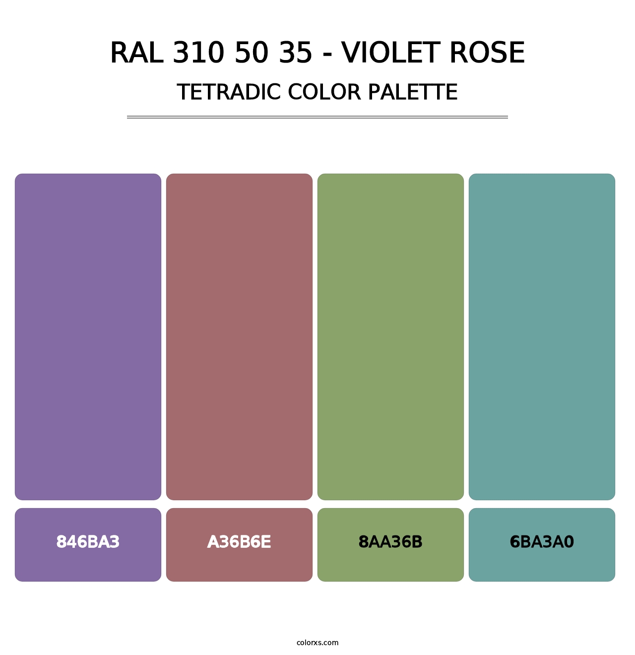 RAL 310 50 35 - Violet Rose - Tetradic Color Palette
