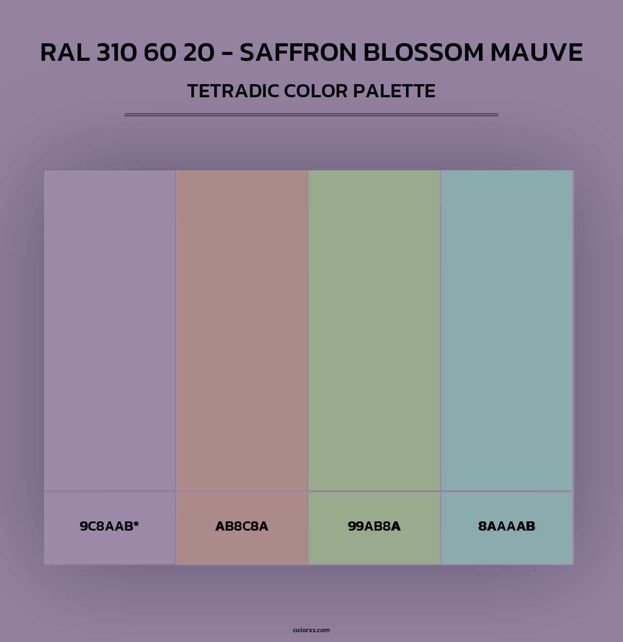 RAL 310 60 20 - Saffron Blossom Mauve - Tetradic Color Palette
