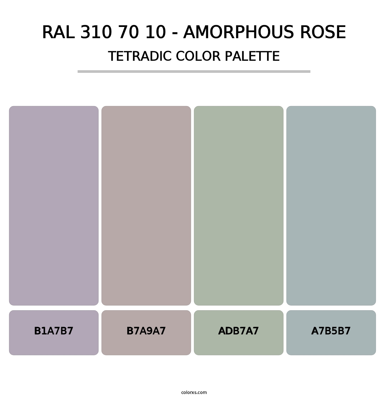 RAL 310 70 10 - Amorphous Rose - Tetradic Color Palette