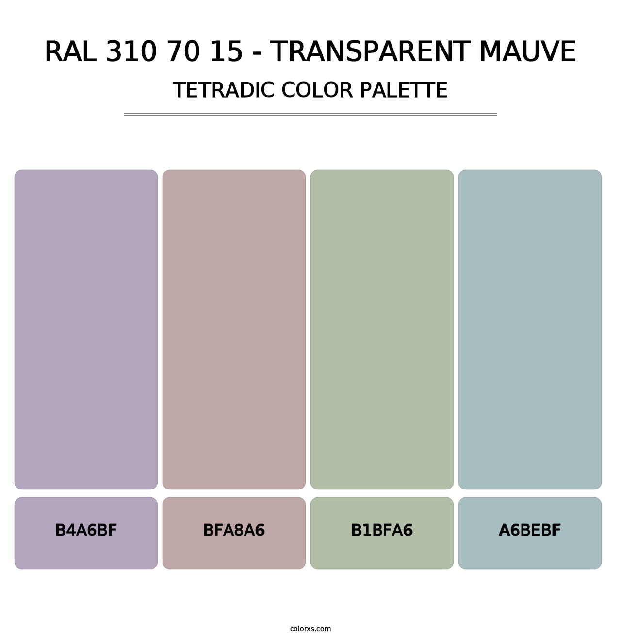 RAL 310 70 15 - Transparent Mauve - Tetradic Color Palette