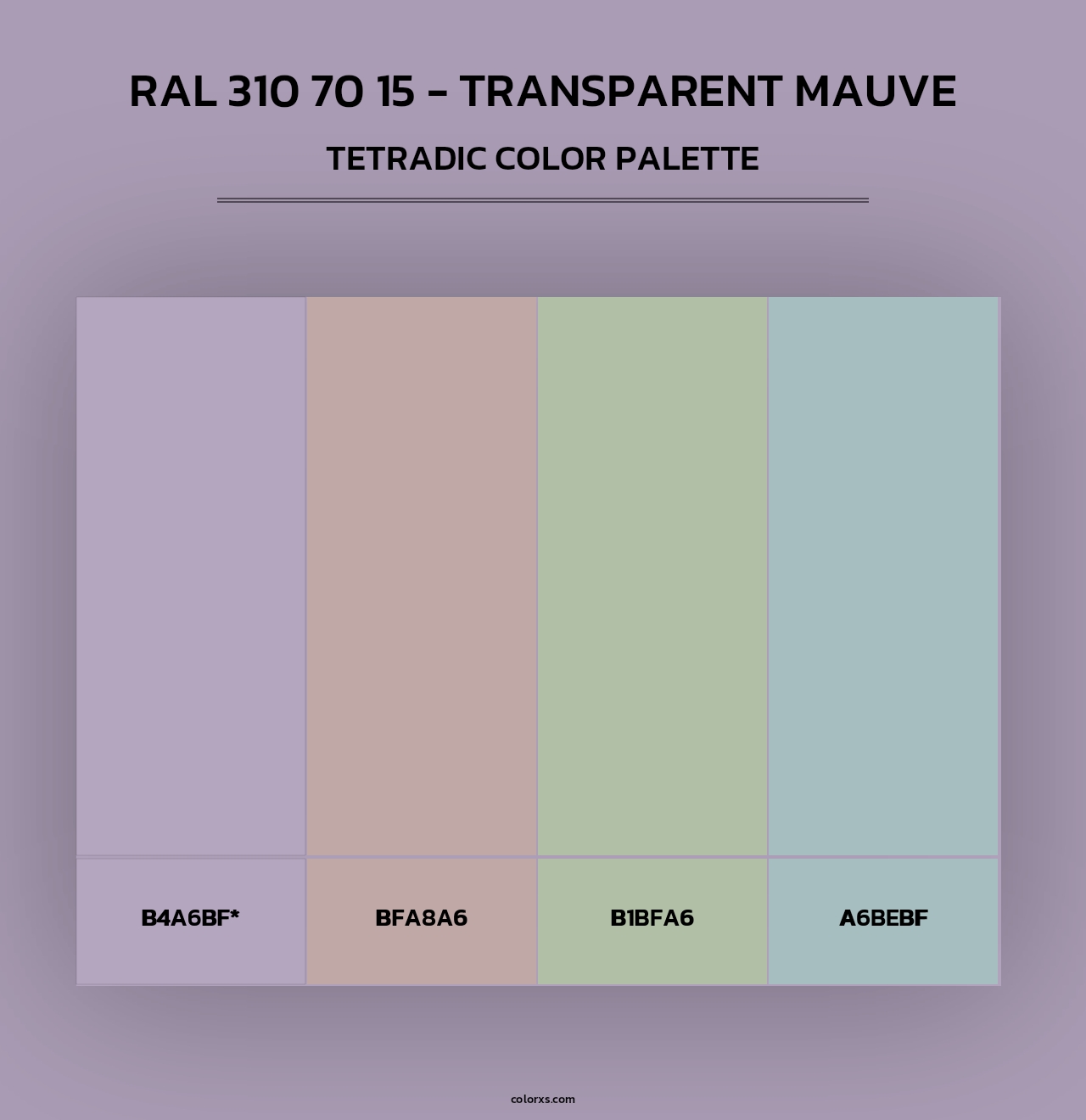 RAL 310 70 15 - Transparent Mauve - Tetradic Color Palette