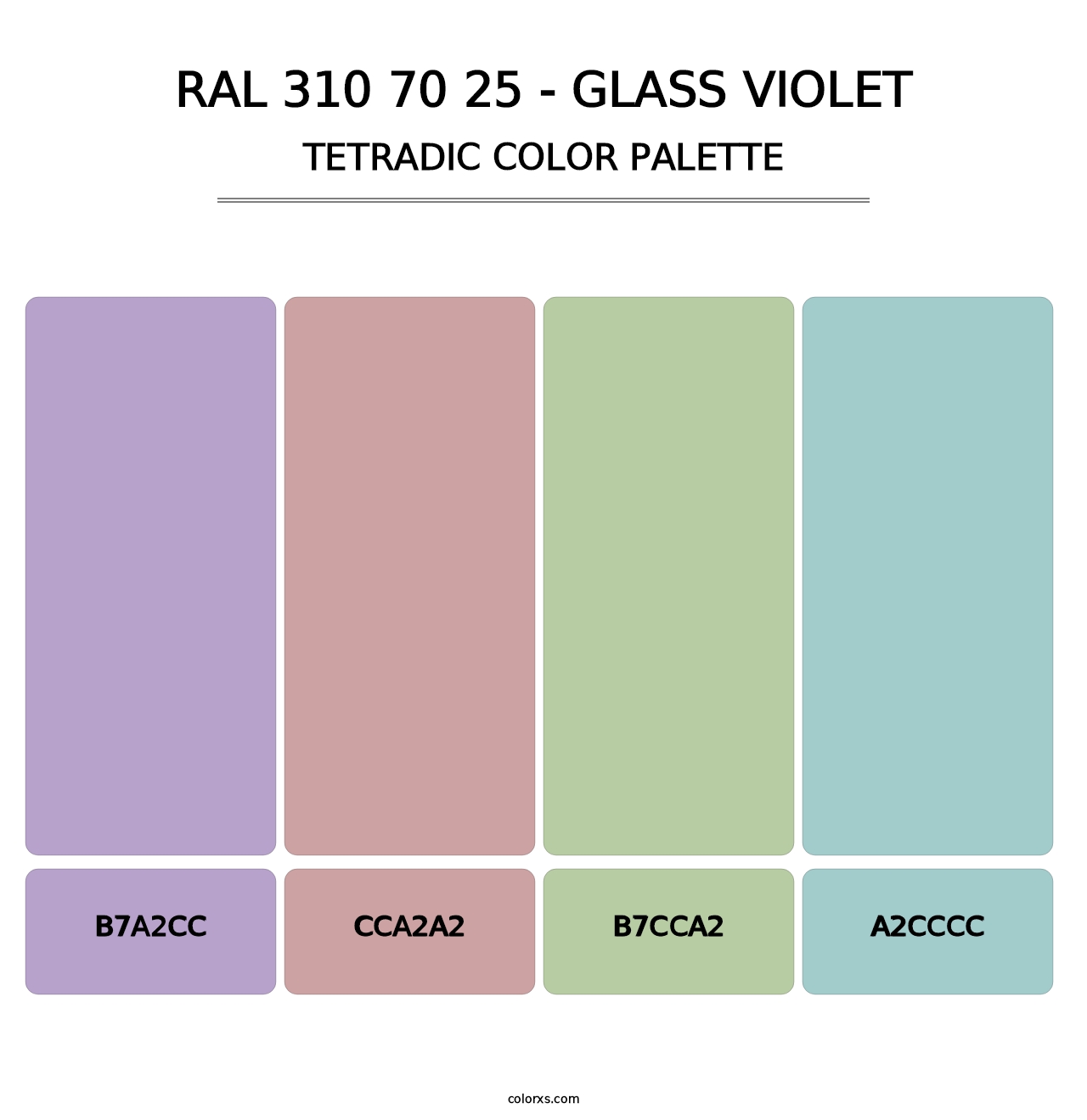 RAL 310 70 25 - Glass Violet - Tetradic Color Palette