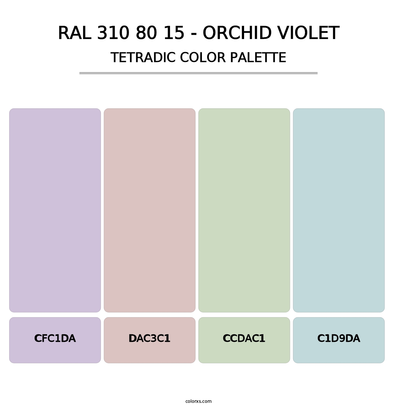 RAL 310 80 15 - Orchid Violet - Tetradic Color Palette