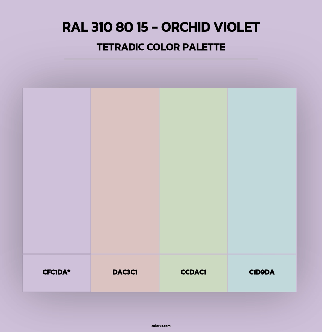 RAL 310 80 15 - Orchid Violet - Tetradic Color Palette