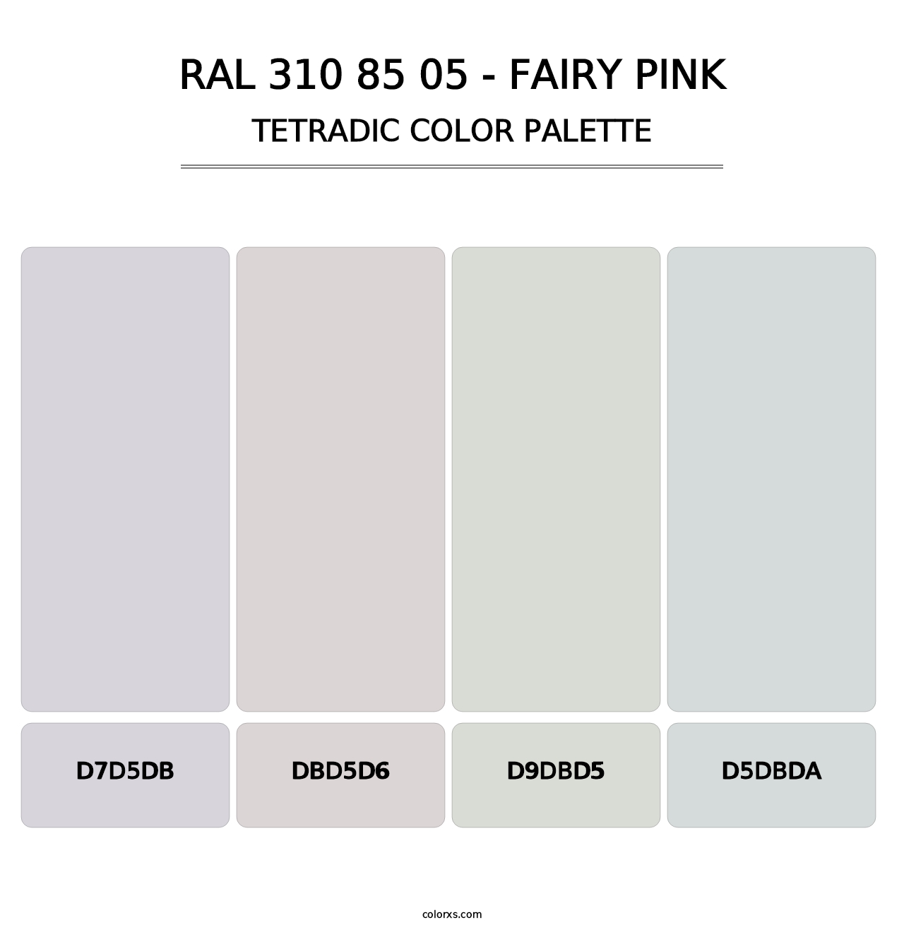 RAL 310 85 05 - Fairy Pink - Tetradic Color Palette