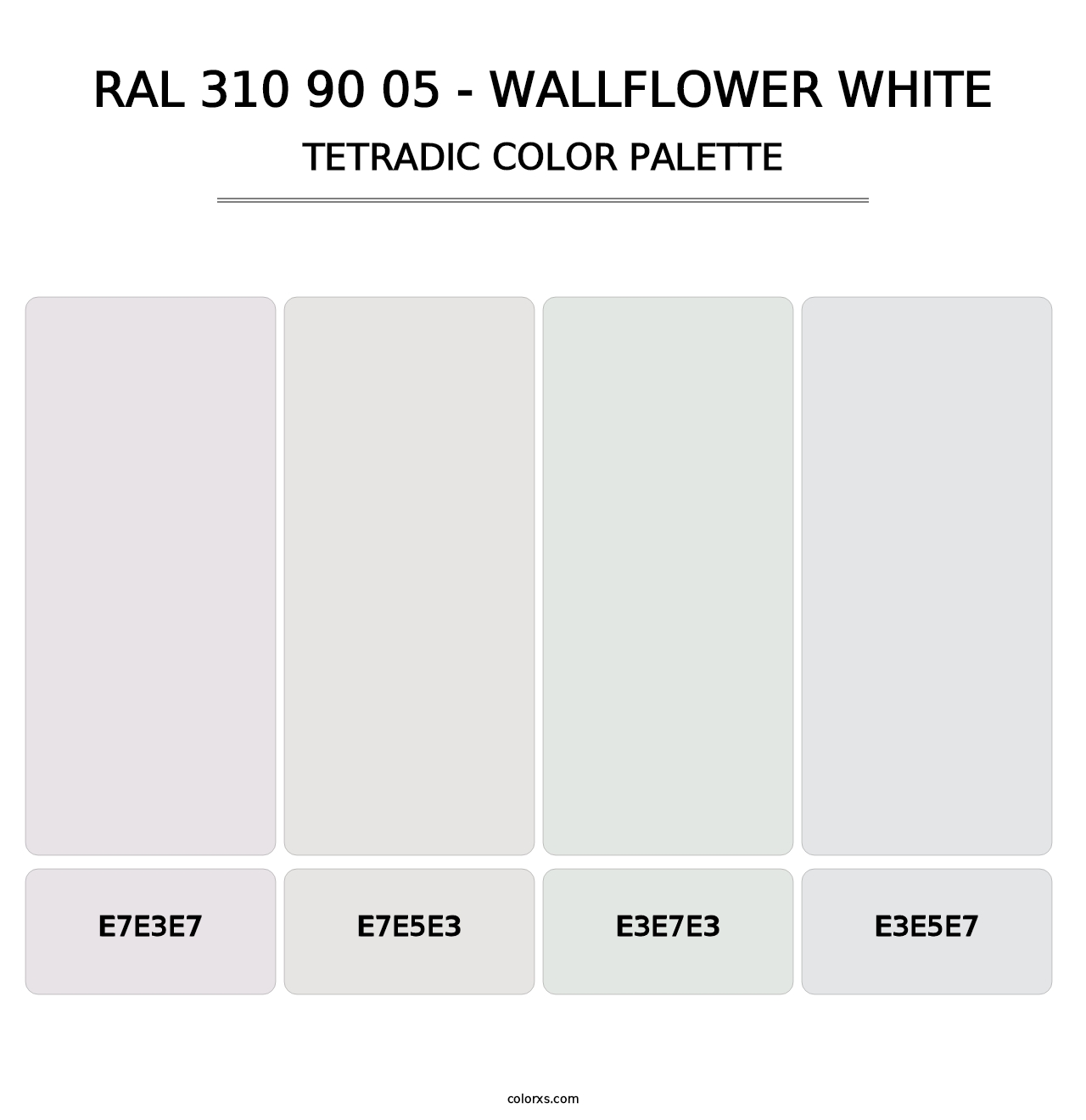 RAL 310 90 05 - Wallflower White - Tetradic Color Palette