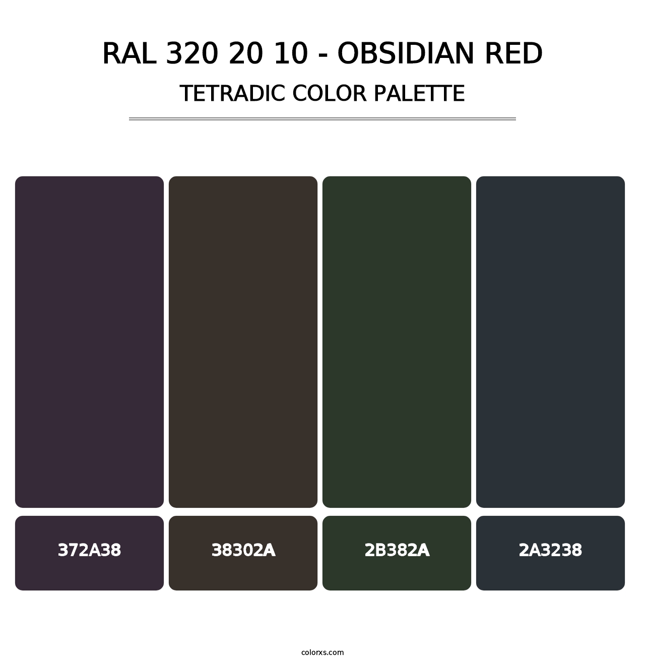 RAL 320 20 10 - Obsidian Red - Tetradic Color Palette