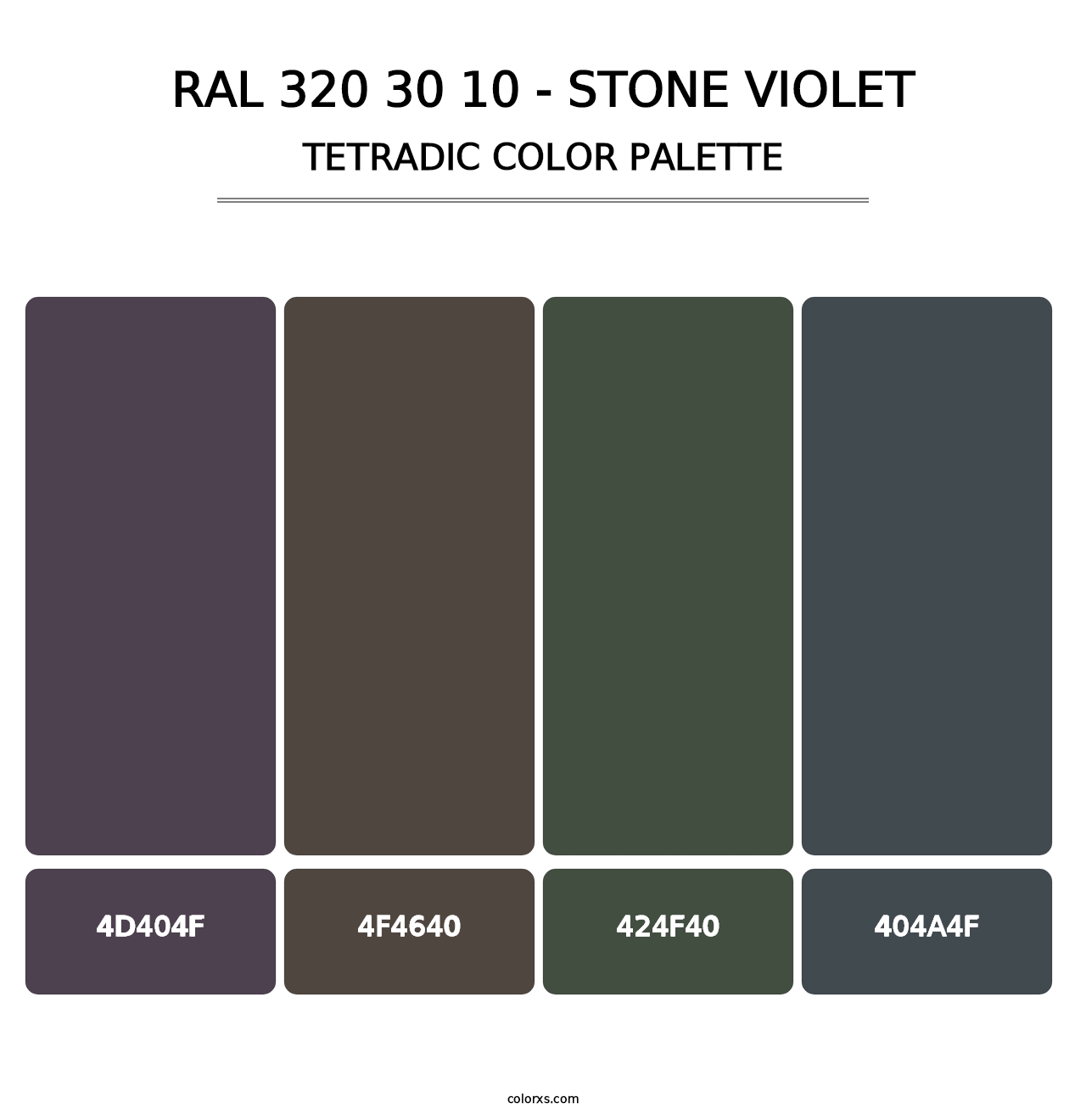 RAL 320 30 10 - Stone Violet - Tetradic Color Palette