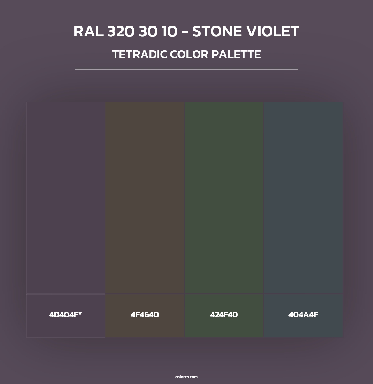 RAL 320 30 10 - Stone Violet - Tetradic Color Palette