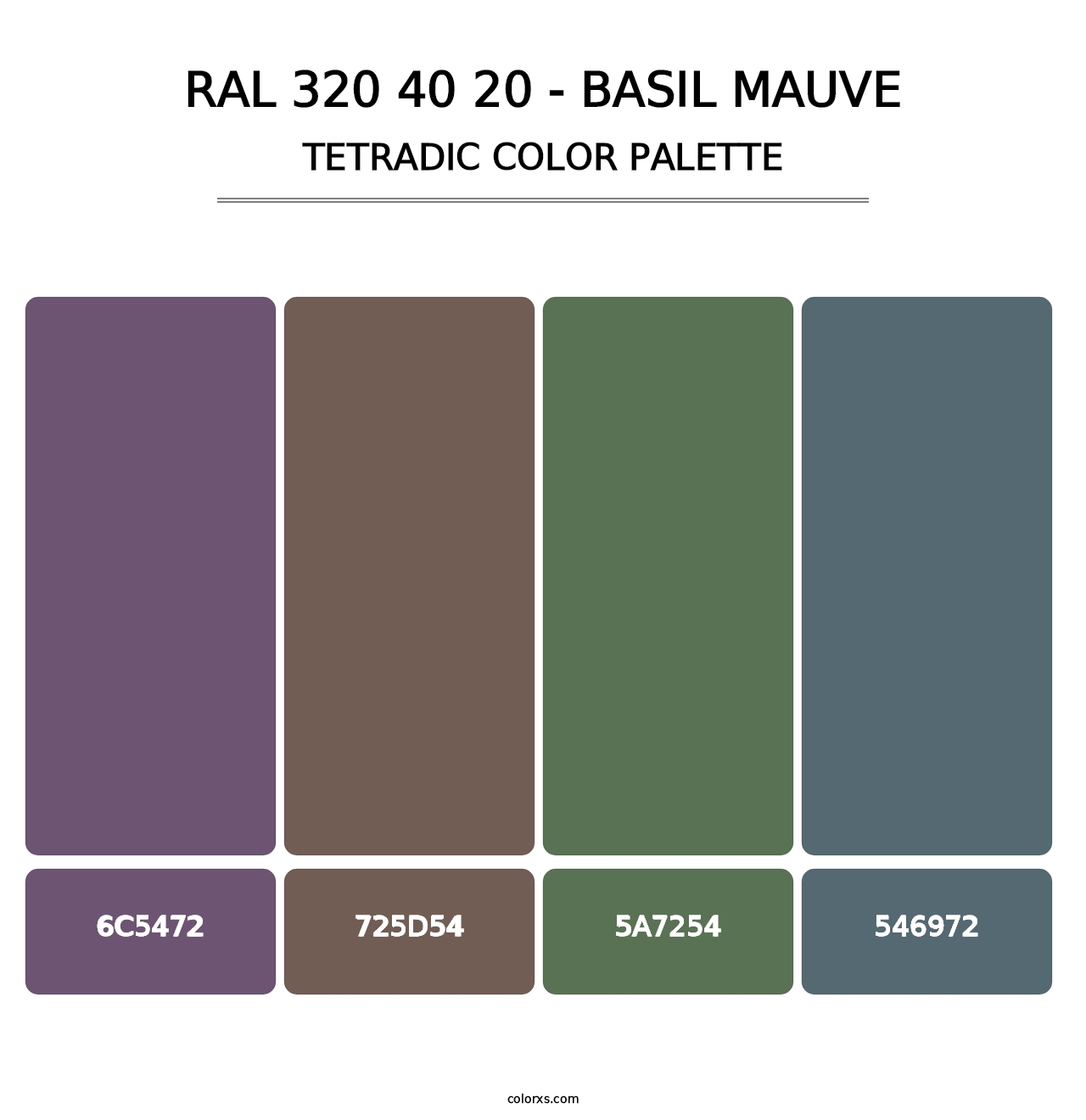 RAL 320 40 20 - Basil Mauve - Tetradic Color Palette