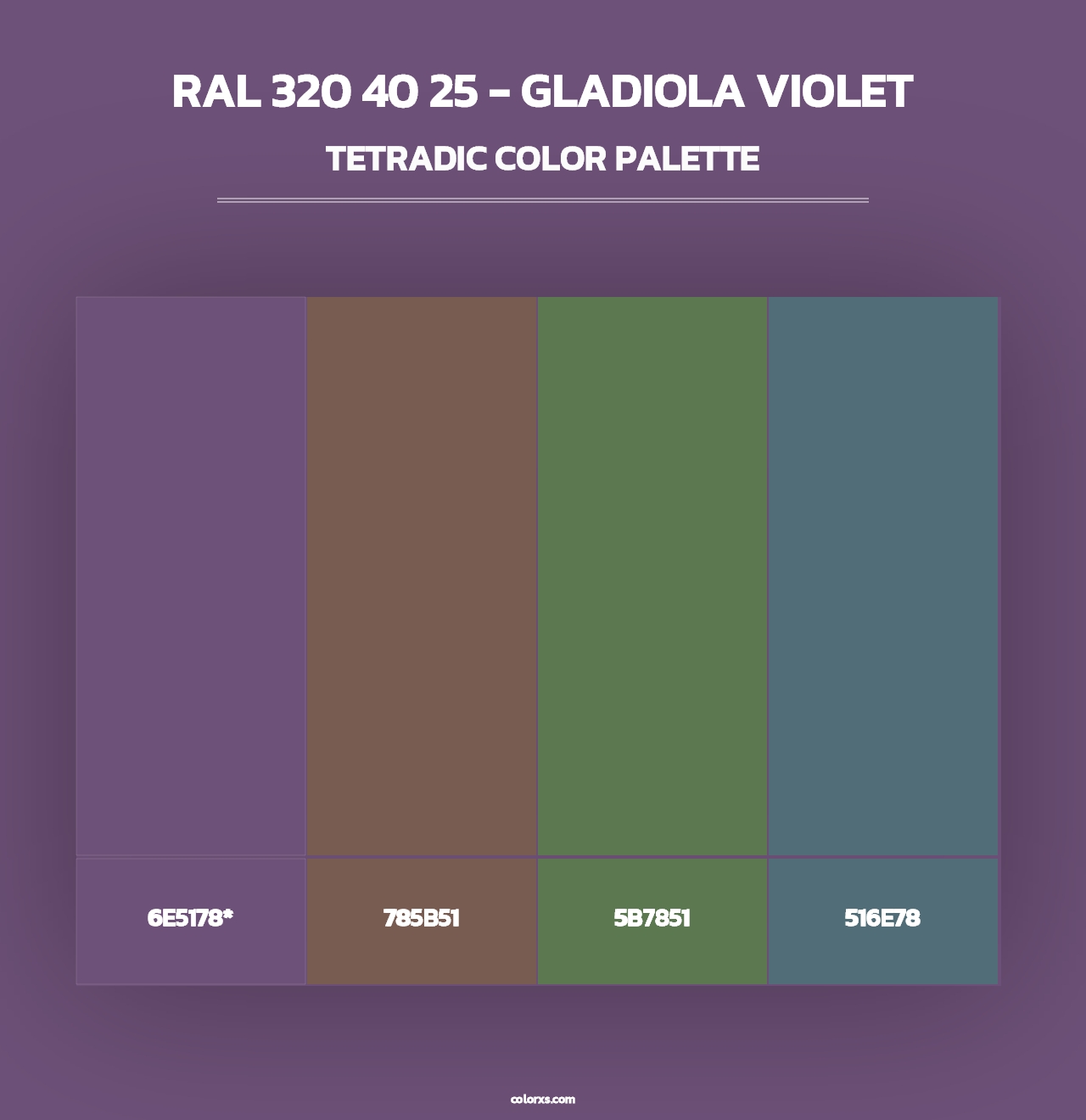 RAL 320 40 25 - Gladiola Violet - Tetradic Color Palette