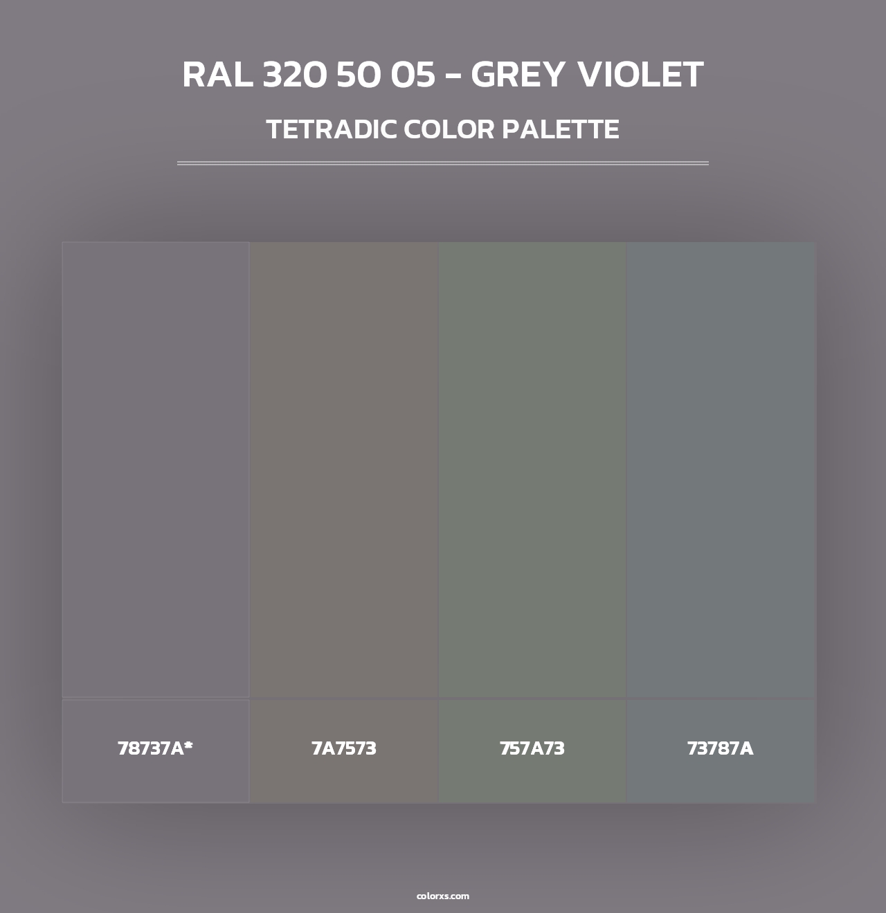 RAL 320 50 05 - Grey Violet - Tetradic Color Palette