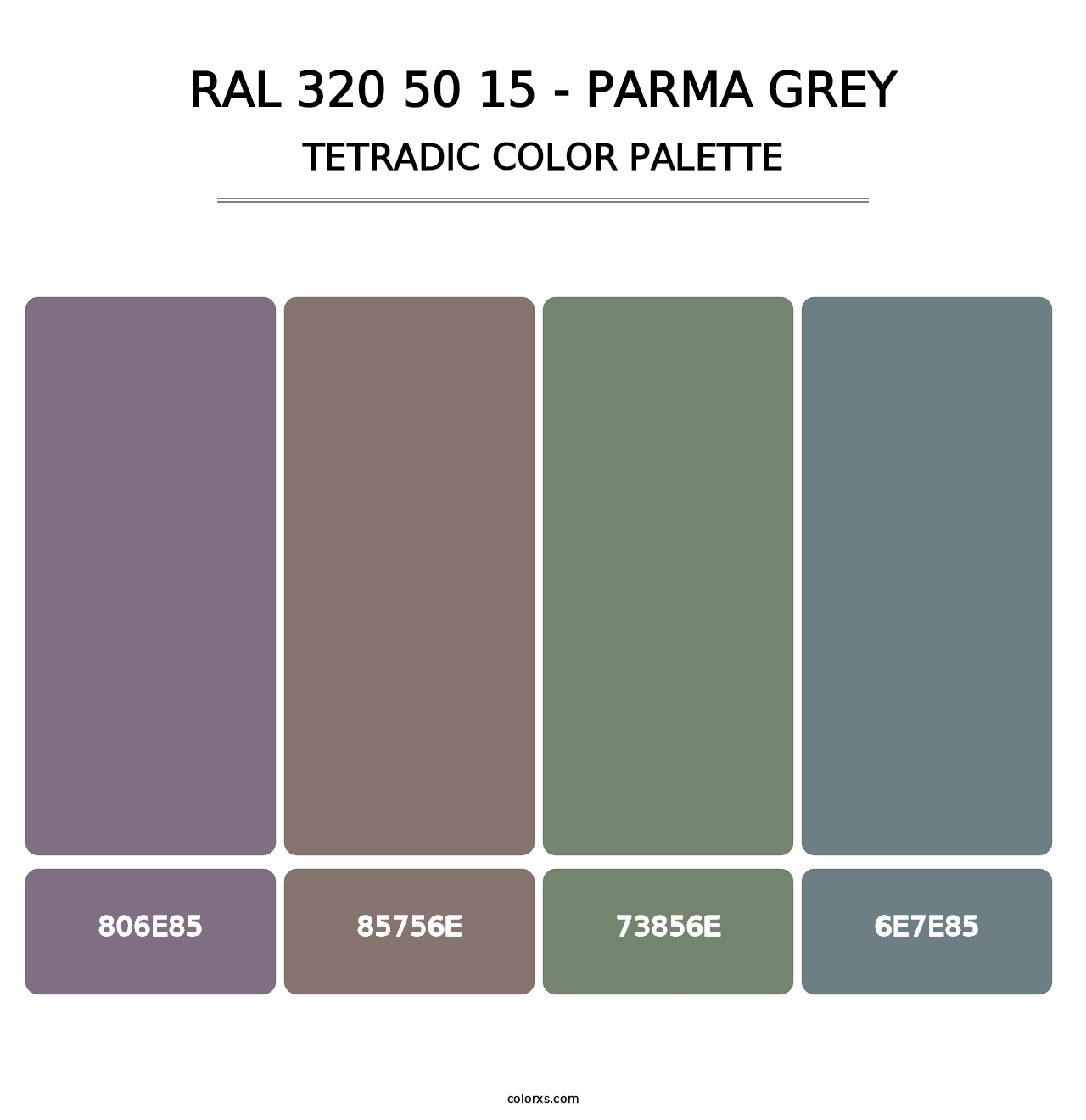 RAL 320 50 15 - Parma Grey - Tetradic Color Palette