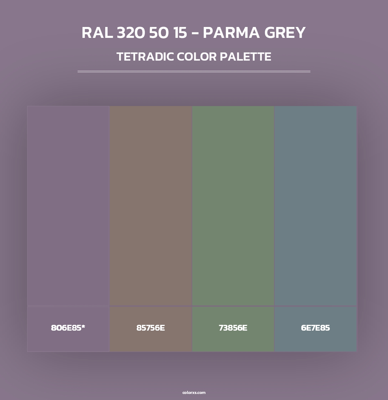 RAL 320 50 15 - Parma Grey - Tetradic Color Palette