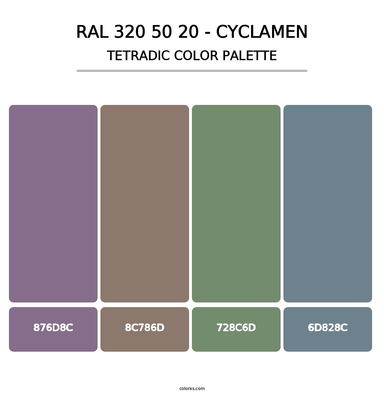 RAL 320 50 20 - Cyclamen - Tetradic Color Palette