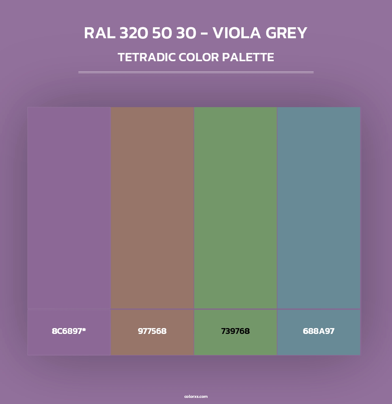 RAL 320 50 30 - Viola Grey - Tetradic Color Palette