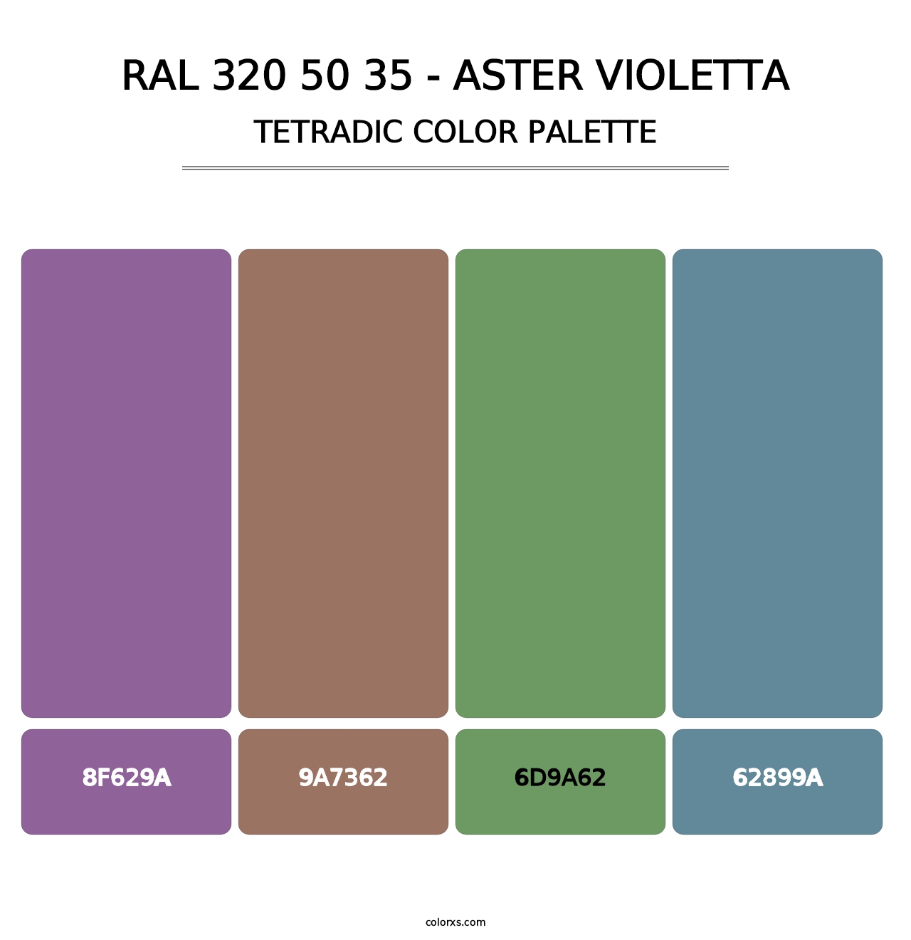 RAL 320 50 35 - Aster Violetta - Tetradic Color Palette