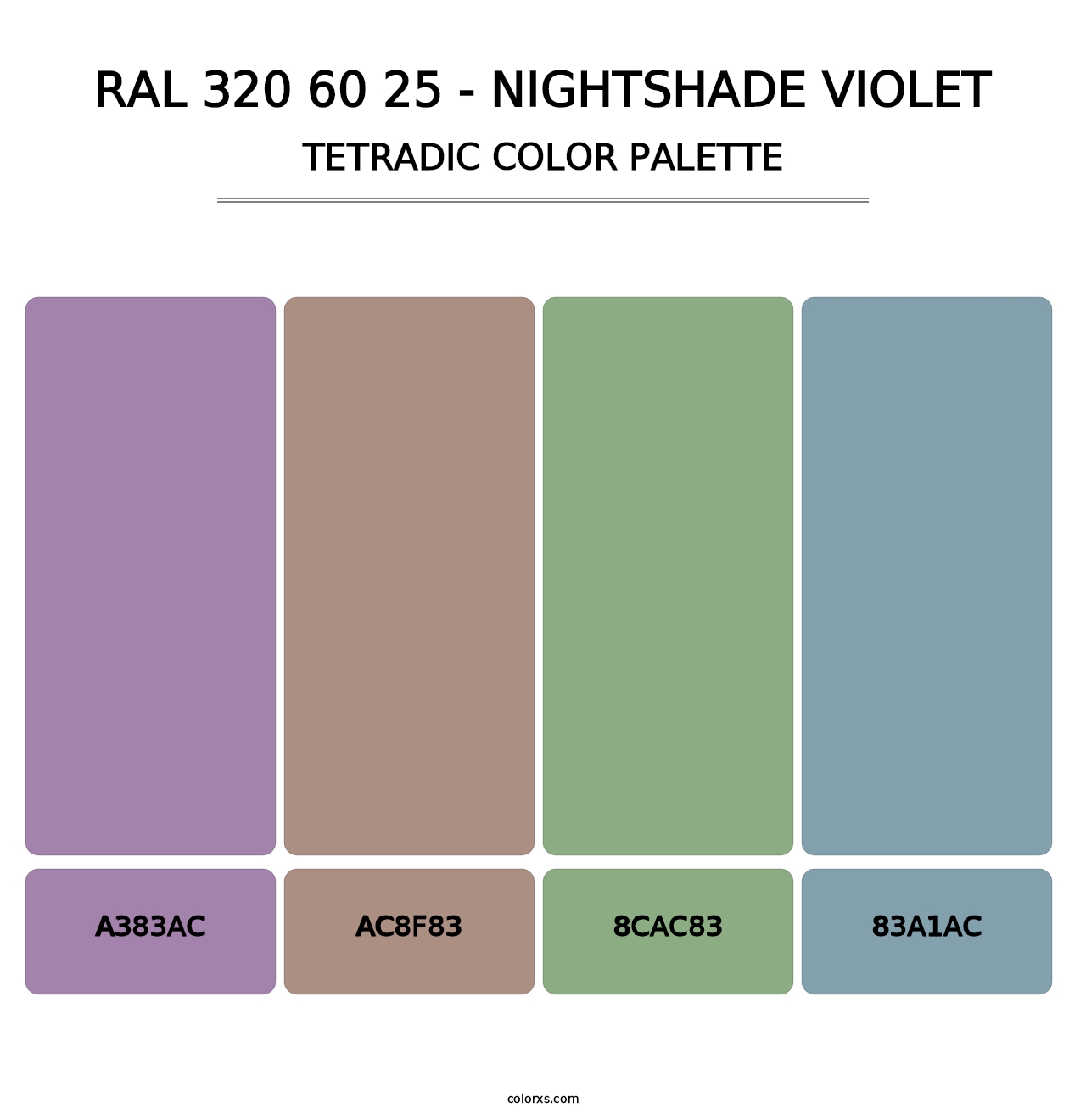 RAL 320 60 25 - Nightshade Violet - Tetradic Color Palette