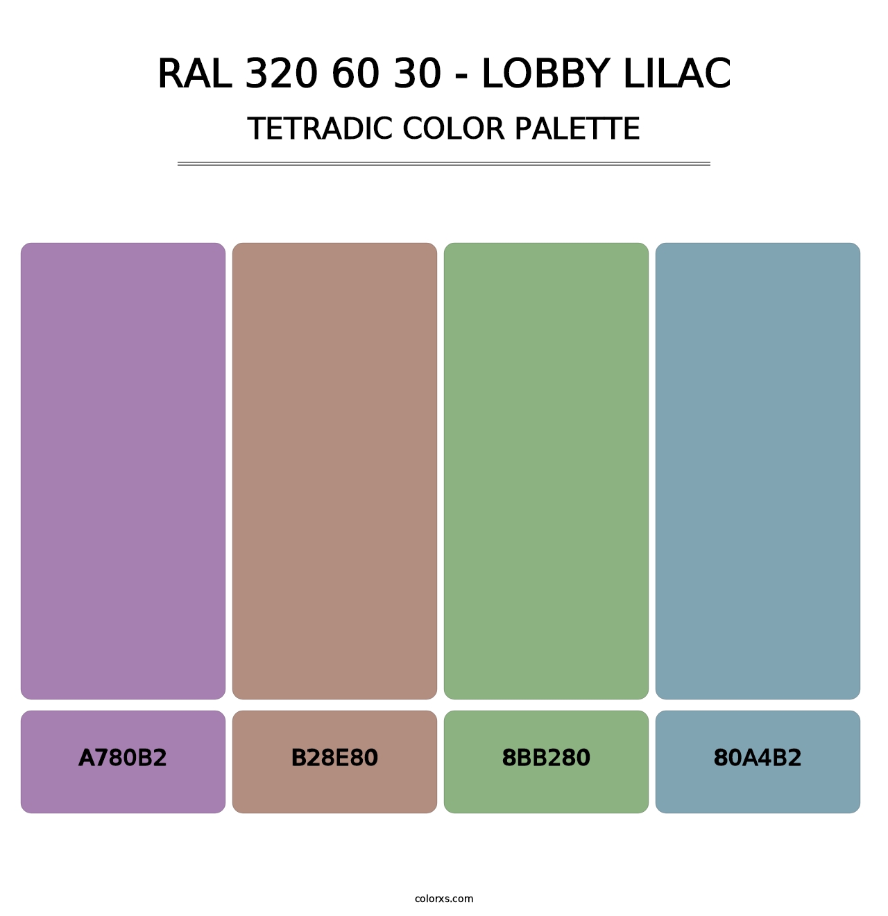 RAL 320 60 30 - Lobby Lilac - Tetradic Color Palette