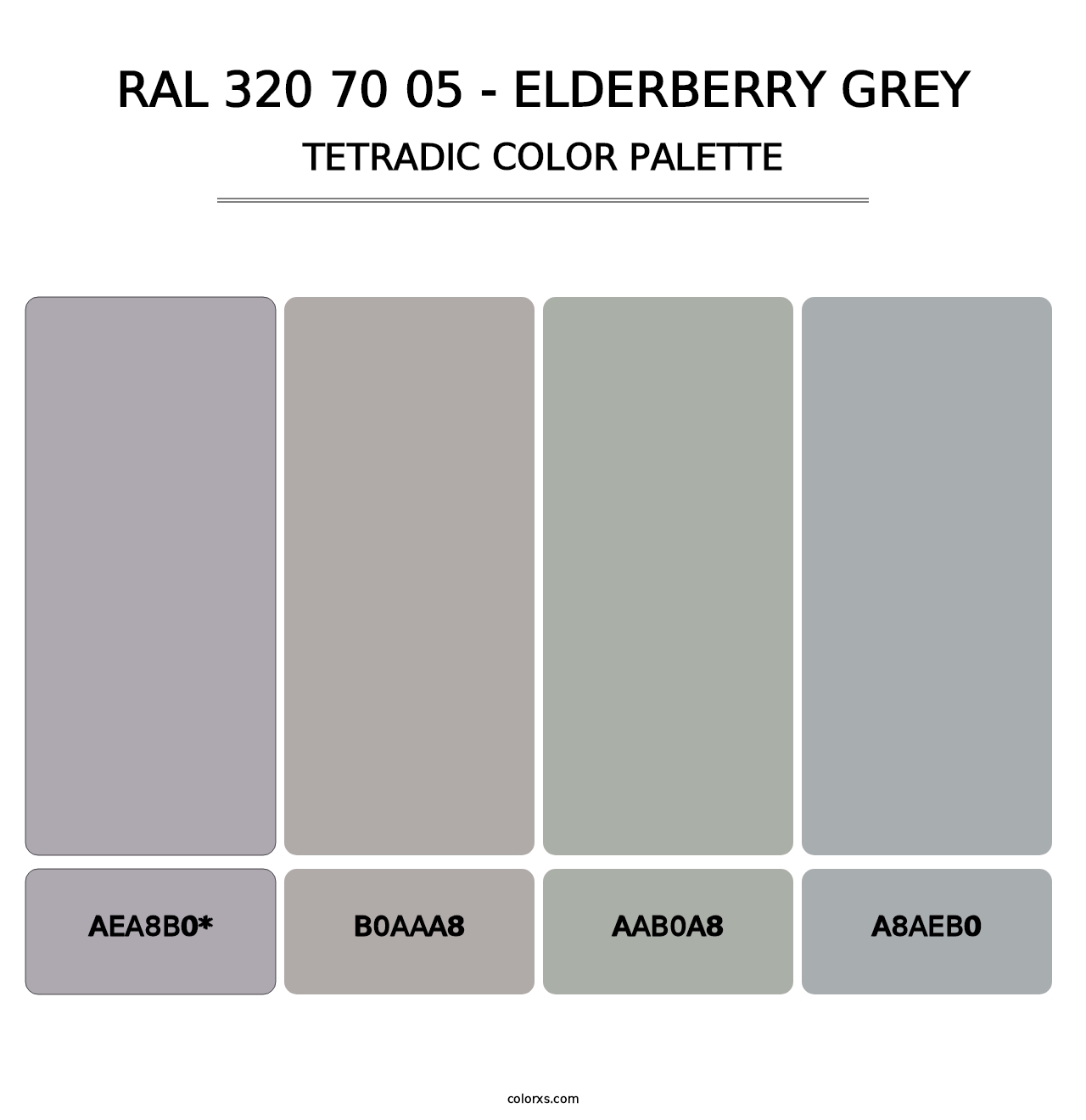 RAL 320 70 05 - Elderberry Grey - Tetradic Color Palette