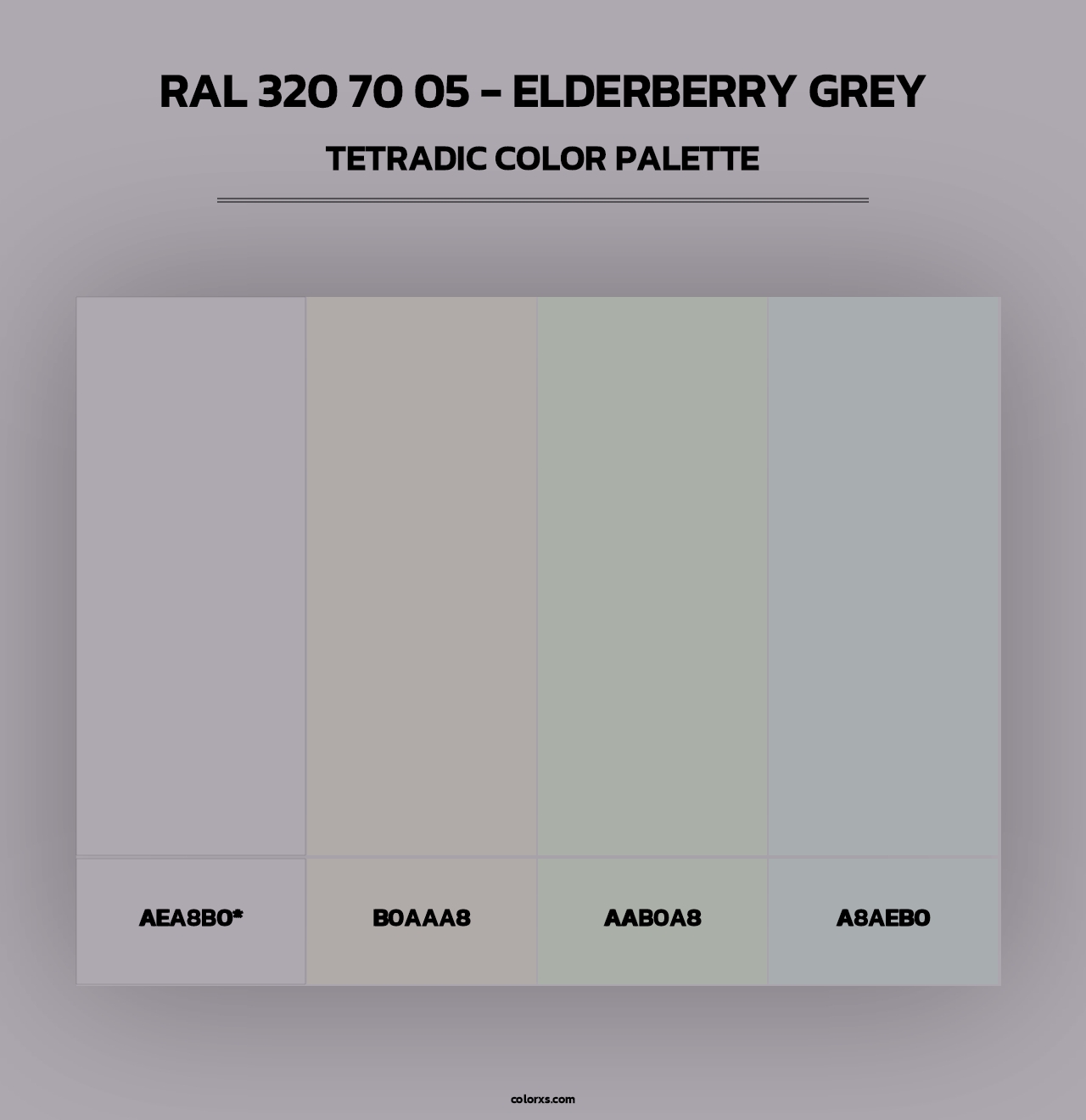 RAL 320 70 05 - Elderberry Grey - Tetradic Color Palette