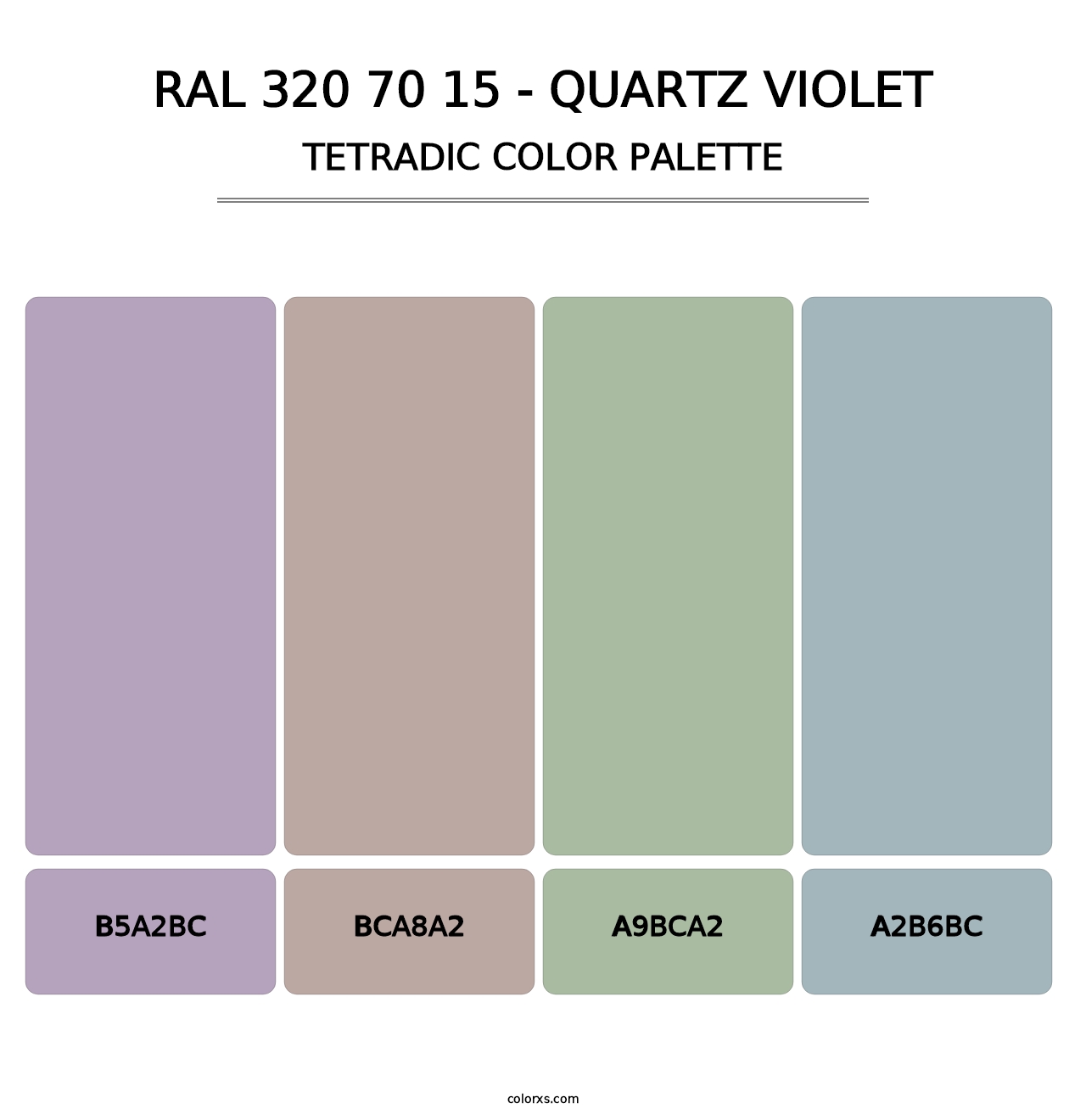 RAL 320 70 15 - Quartz Violet - Tetradic Color Palette