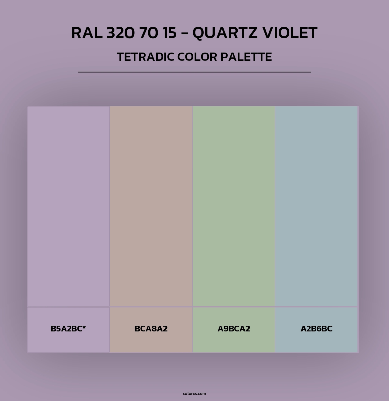 RAL 320 70 15 - Quartz Violet - Tetradic Color Palette
