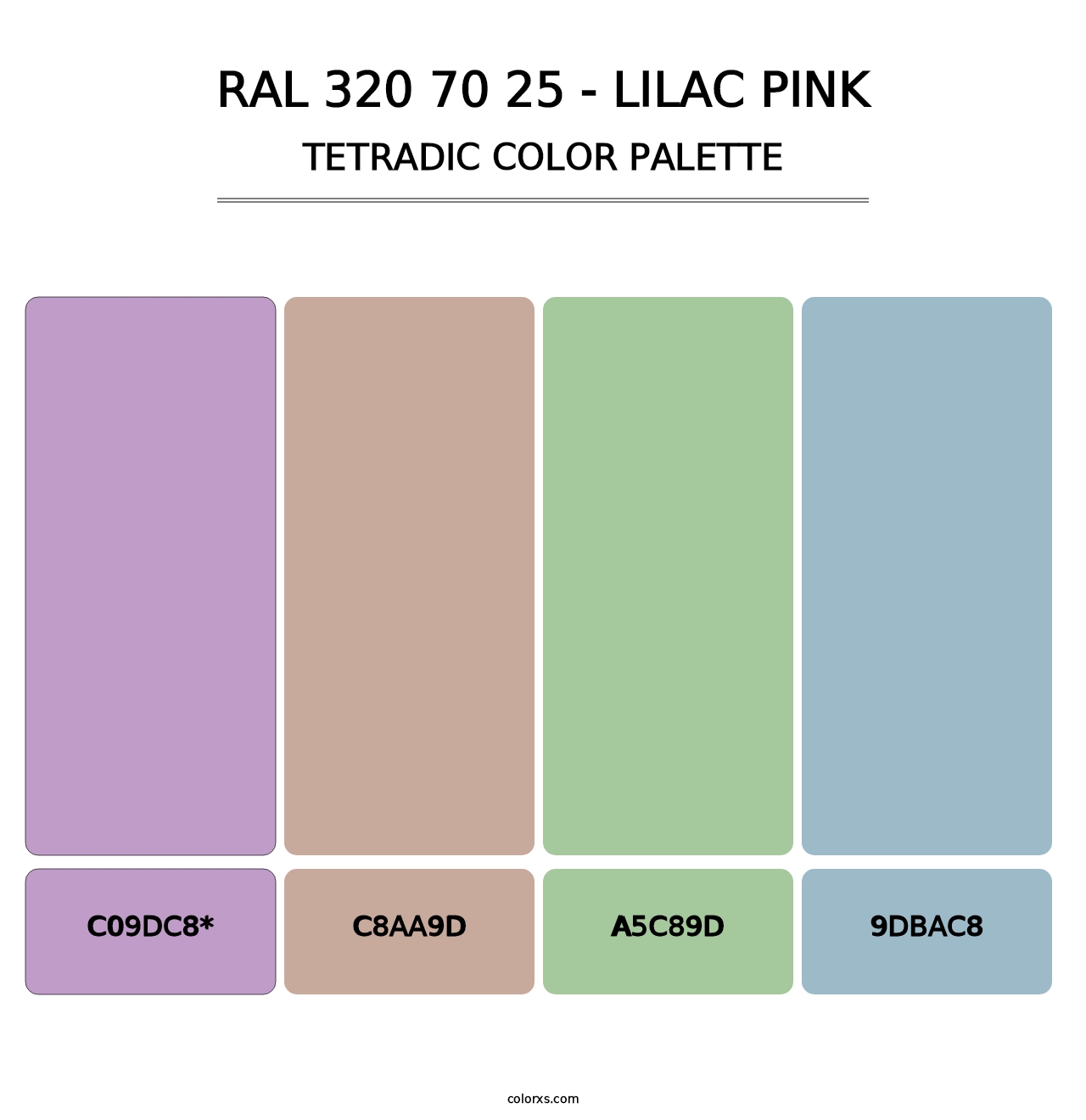 RAL 320 70 25 - Lilac Pink - Tetradic Color Palette