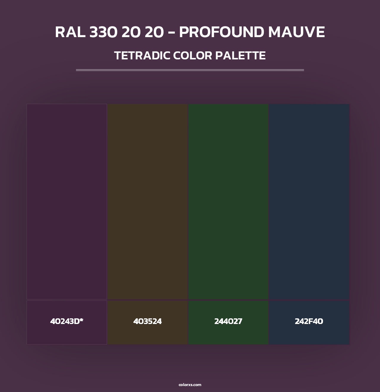 RAL 330 20 20 - Profound Mauve - Tetradic Color Palette