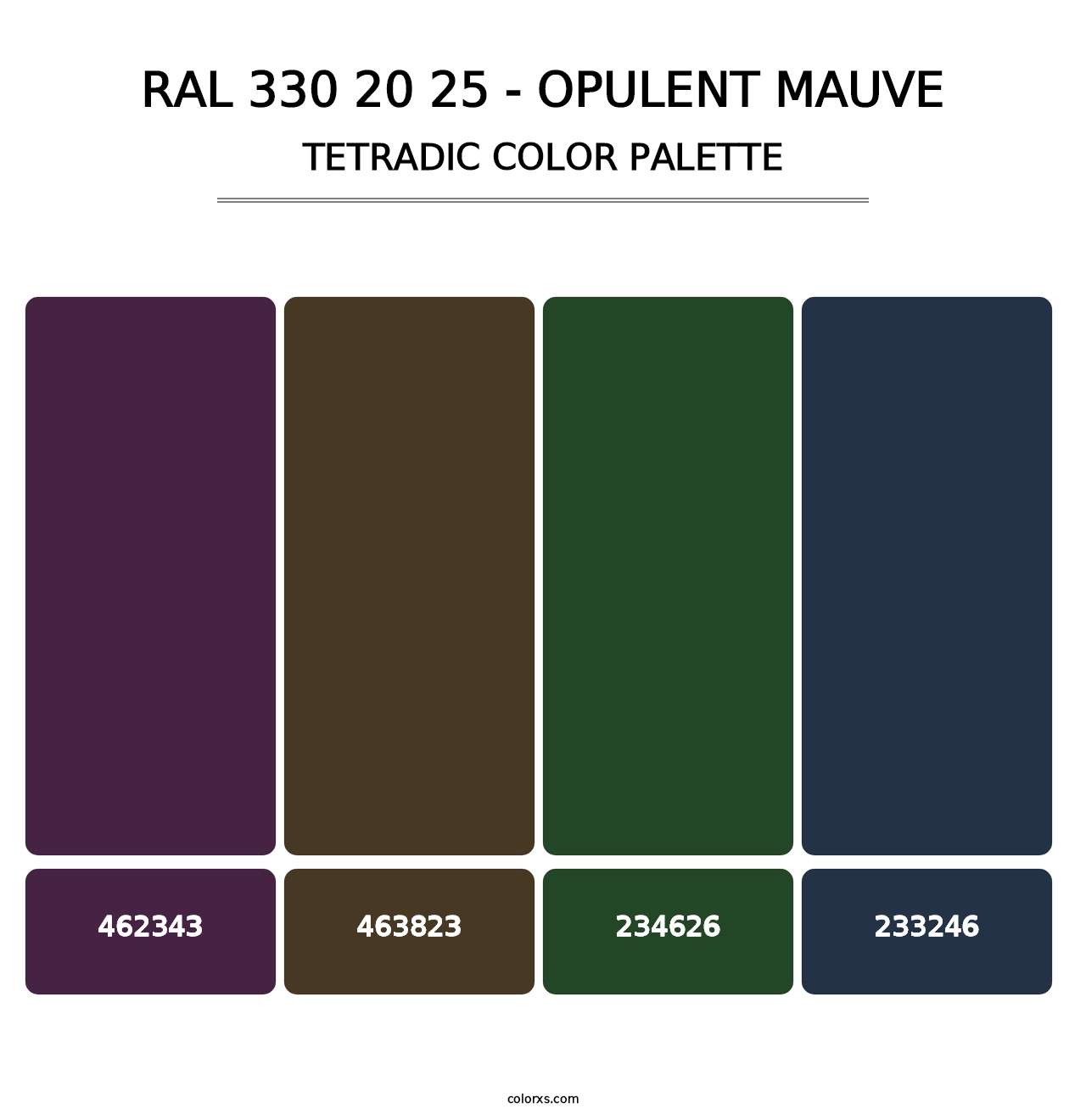 RAL 330 20 25 - Opulent Mauve - Tetradic Color Palette