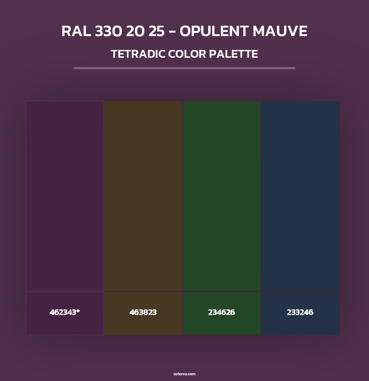 RAL 330 20 25 - Opulent Mauve - Tetradic Color Palette
