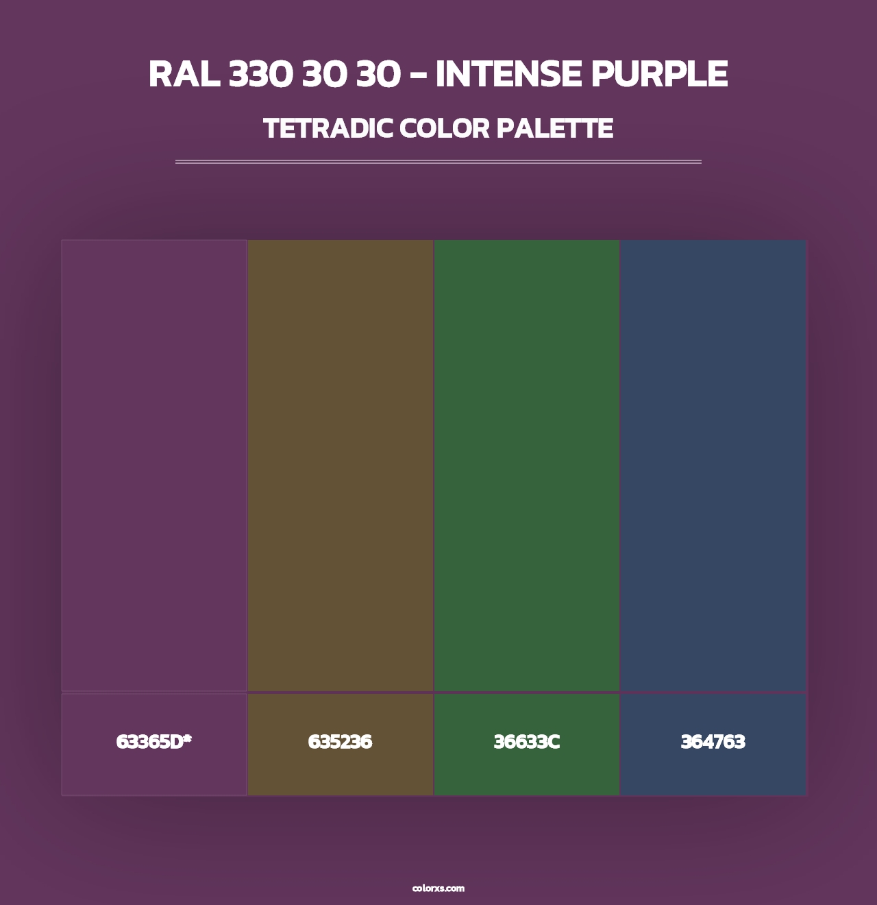 RAL 330 30 30 - Intense Purple - Tetradic Color Palette