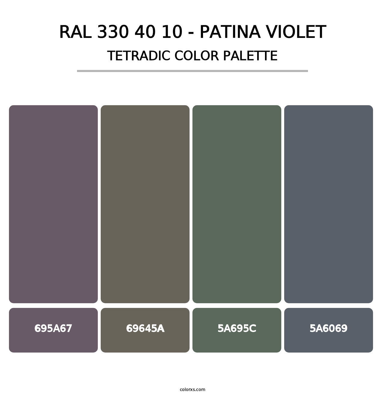 RAL 330 40 10 - Patina Violet - Tetradic Color Palette