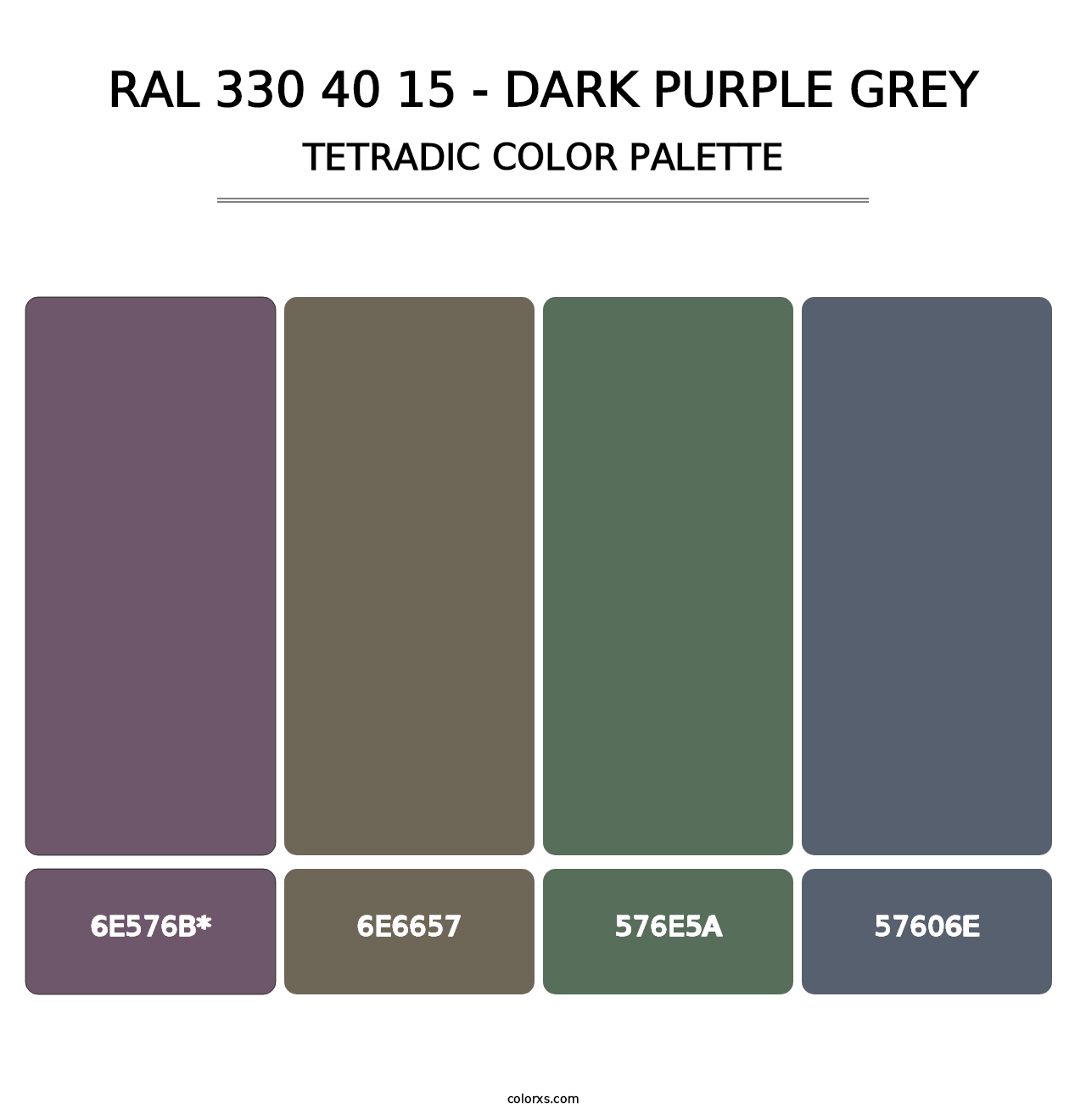 RAL 330 40 15 - Dark Purple Grey - Tetradic Color Palette
