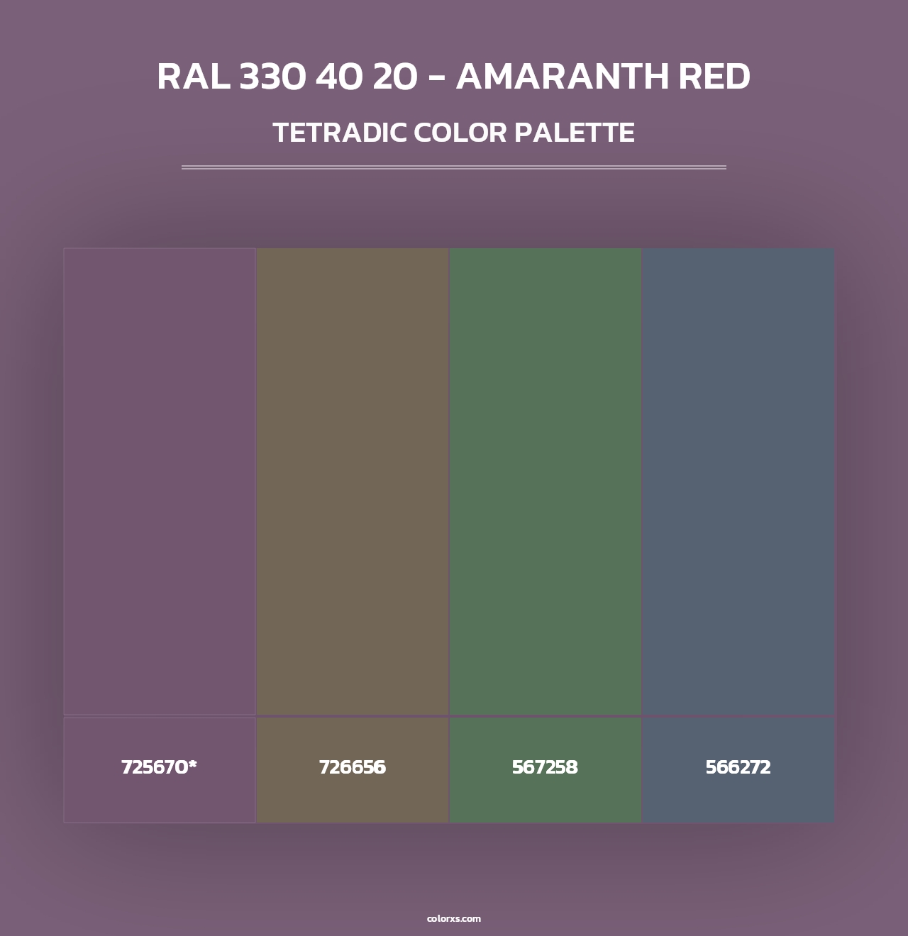 RAL 330 40 20 - Amaranth Red - Tetradic Color Palette