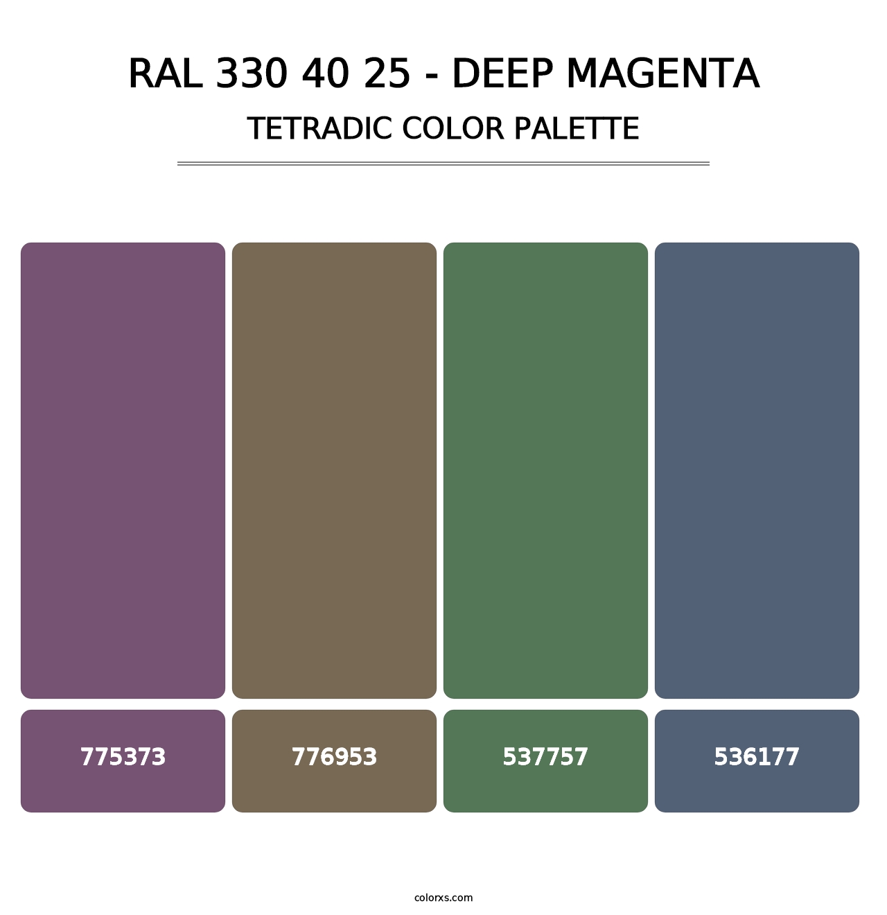 RAL 330 40 25 - Deep Magenta - Tetradic Color Palette
