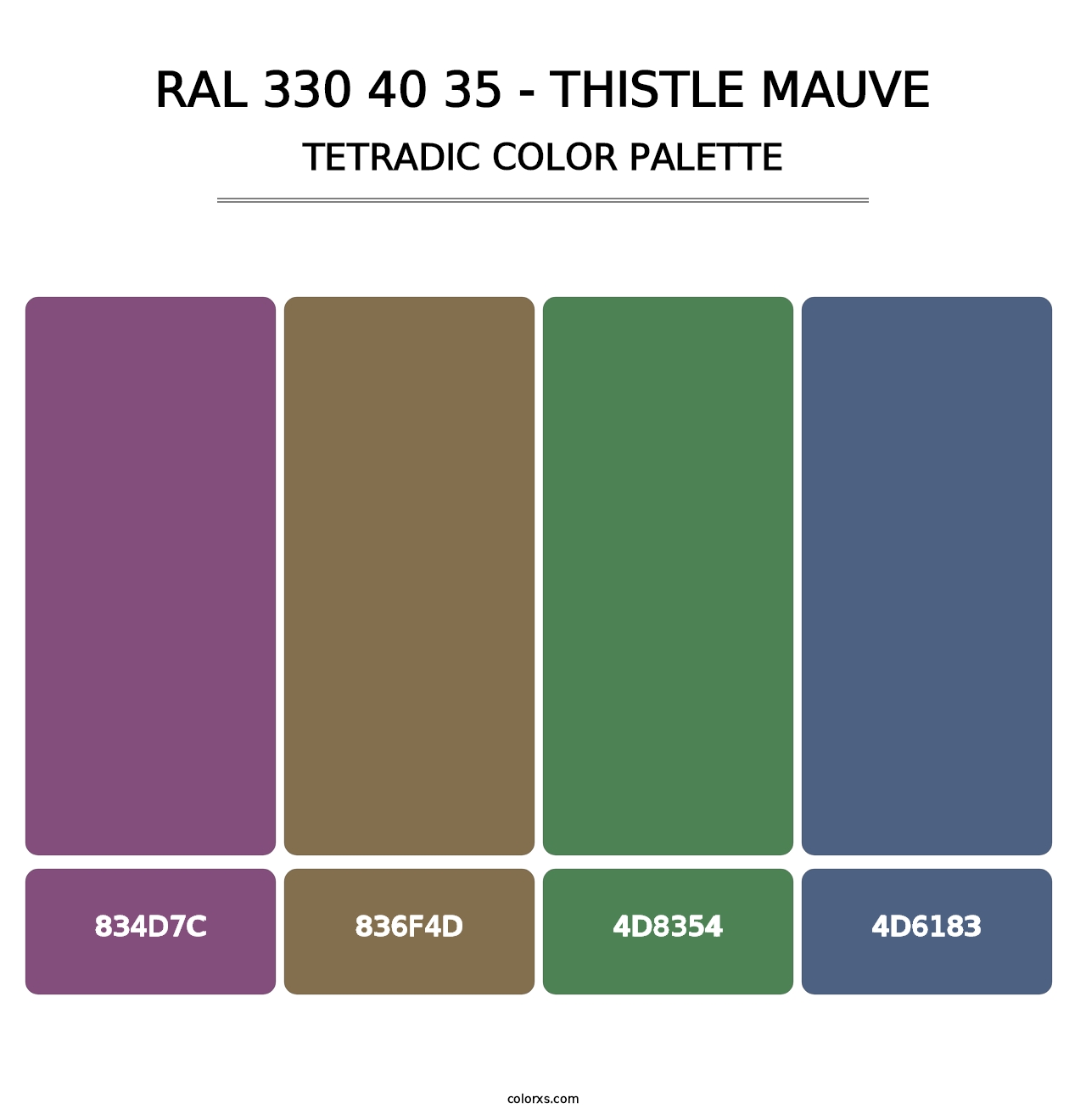 RAL 330 40 35 - Thistle Mauve - Tetradic Color Palette