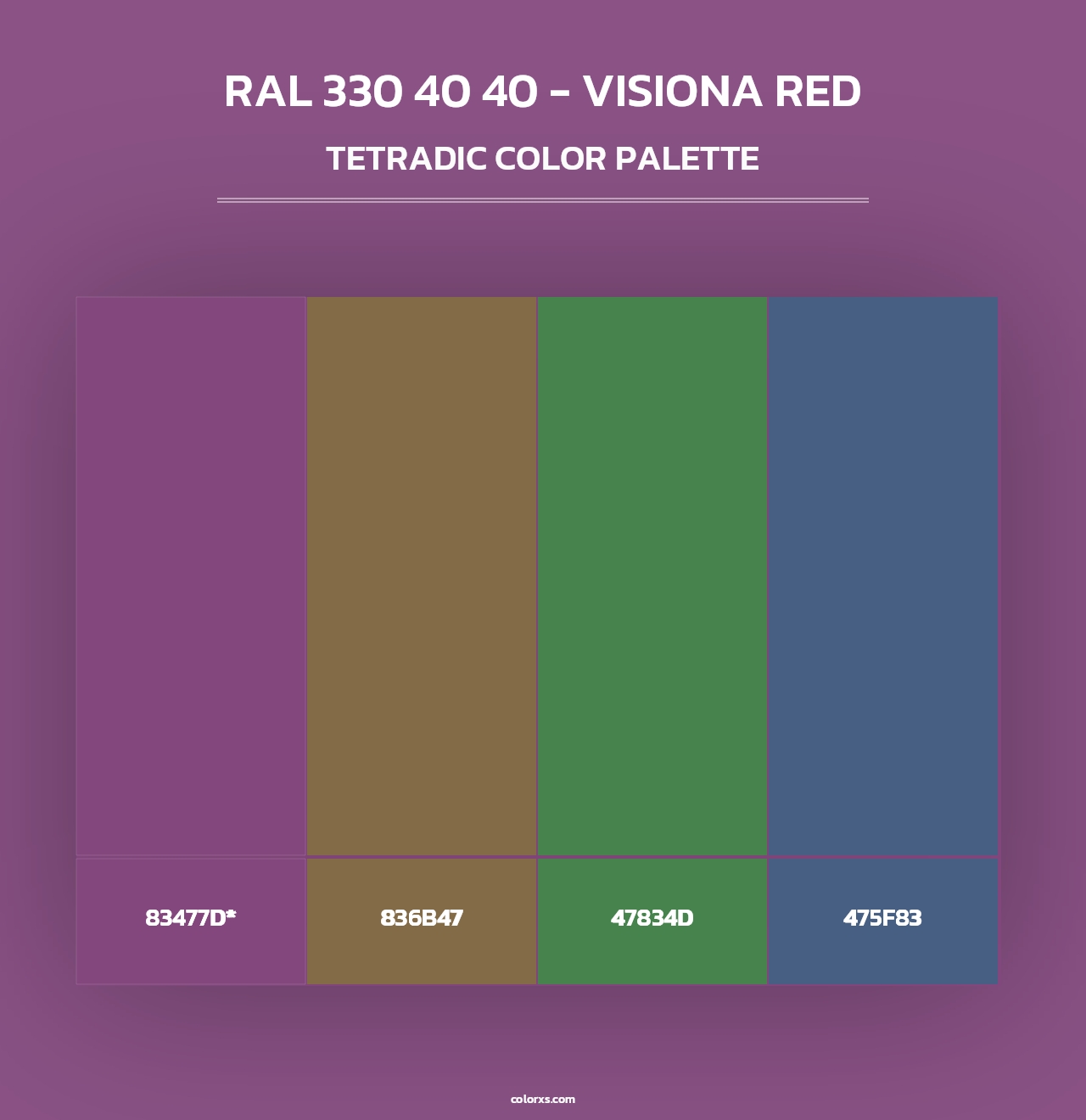 RAL 330 40 40 - Visiona Red - Tetradic Color Palette