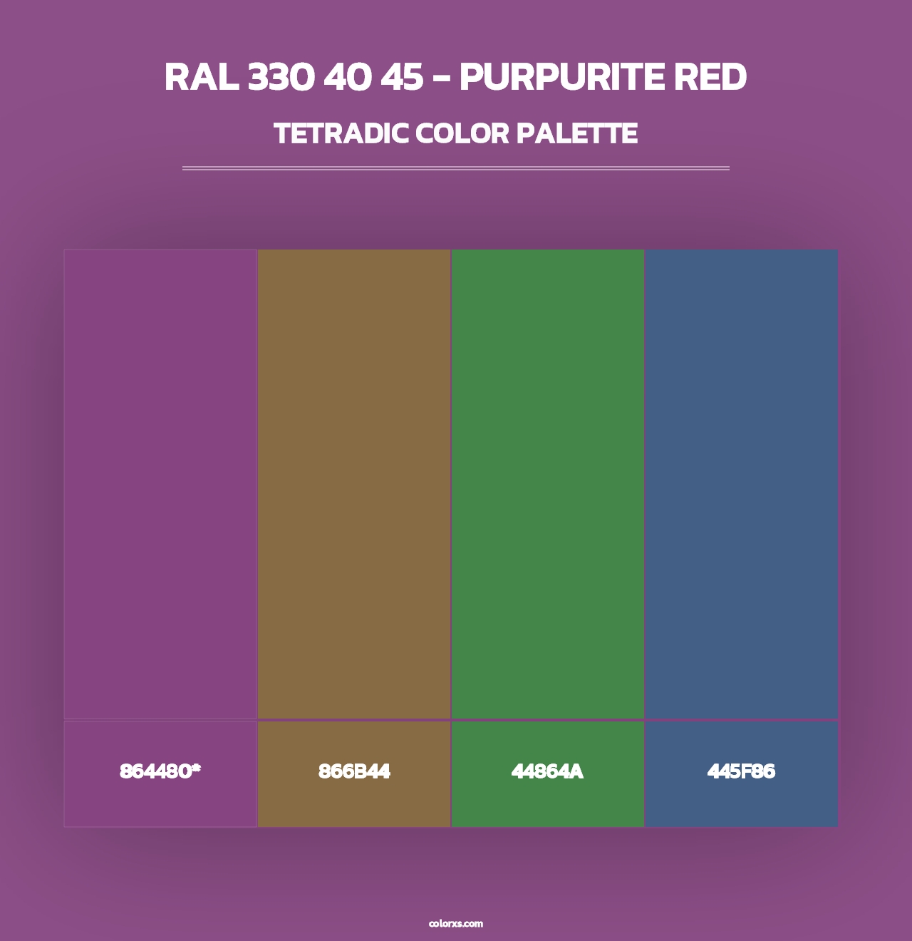 RAL 330 40 45 - Purpurite Red - Tetradic Color Palette