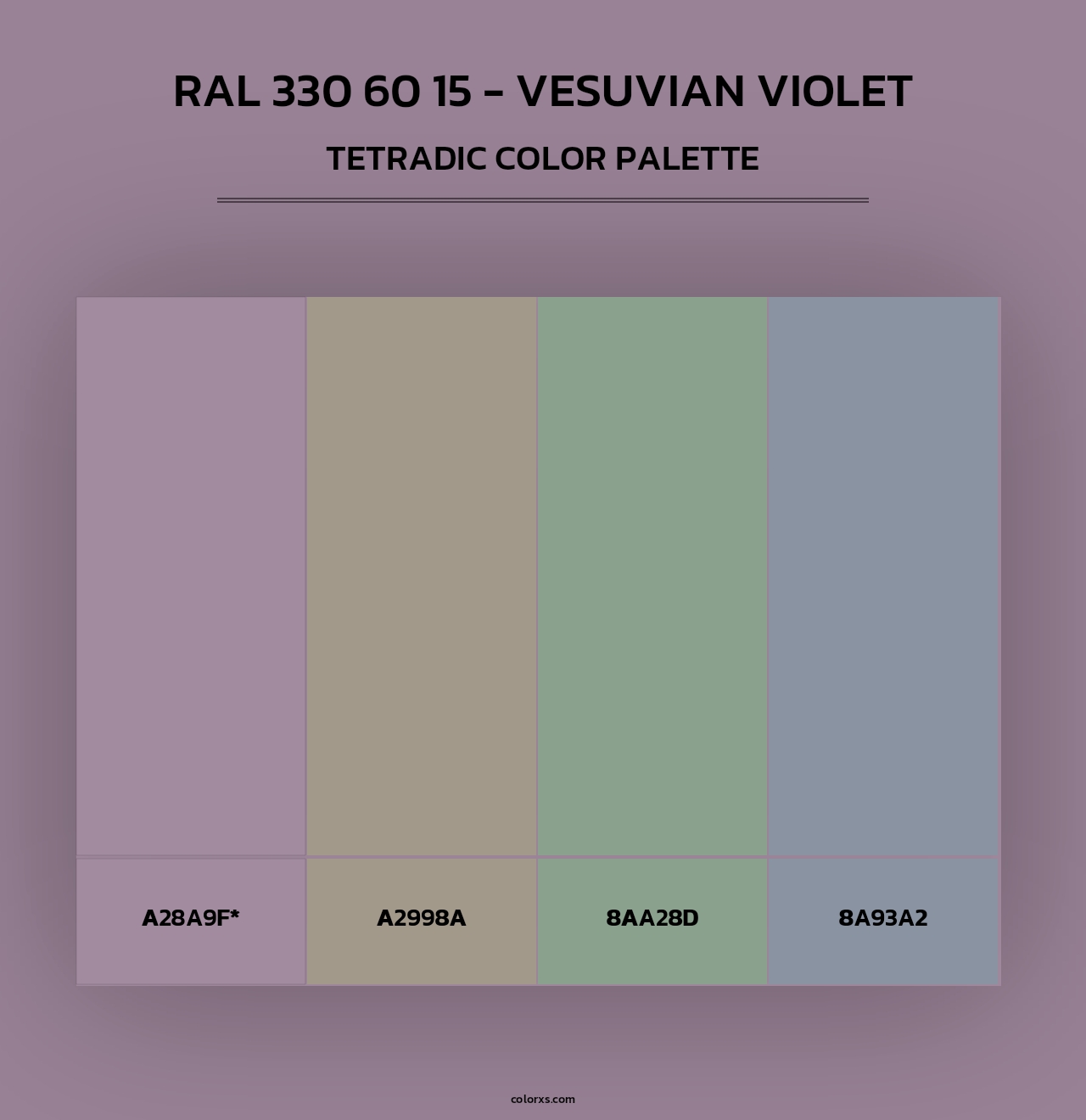 RAL 330 60 15 - Vesuvian Violet - Tetradic Color Palette