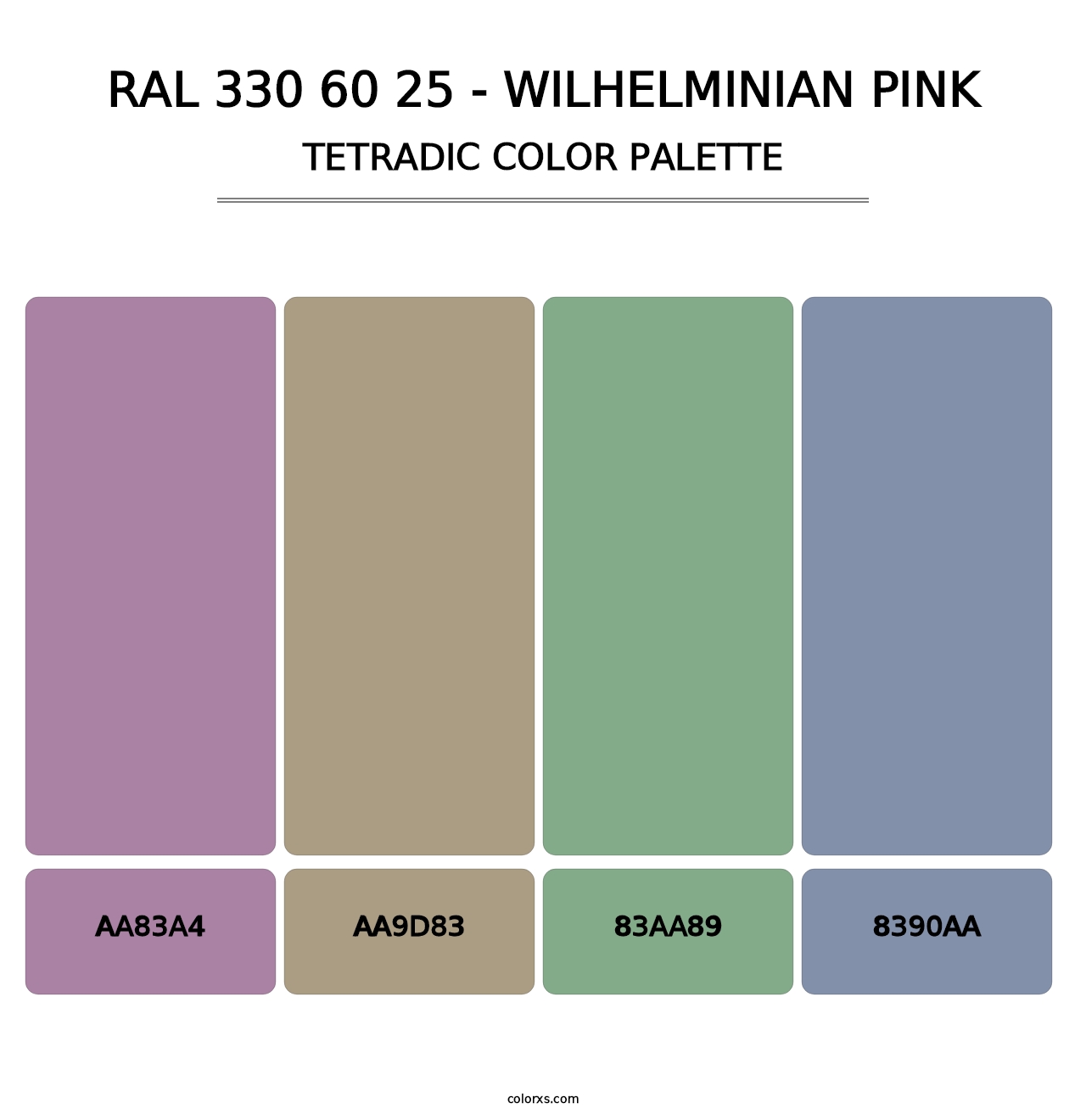 RAL 330 60 25 - Wilhelminian Pink - Tetradic Color Palette