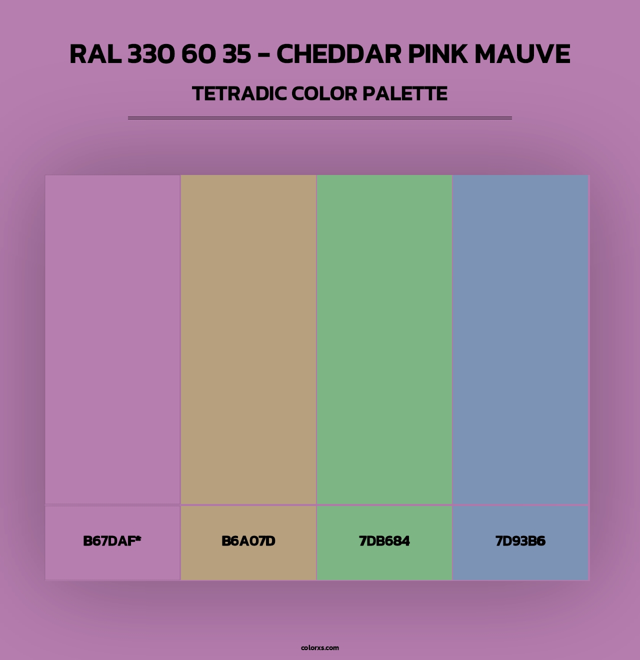 RAL 330 60 35 - Cheddar Pink Mauve - Tetradic Color Palette