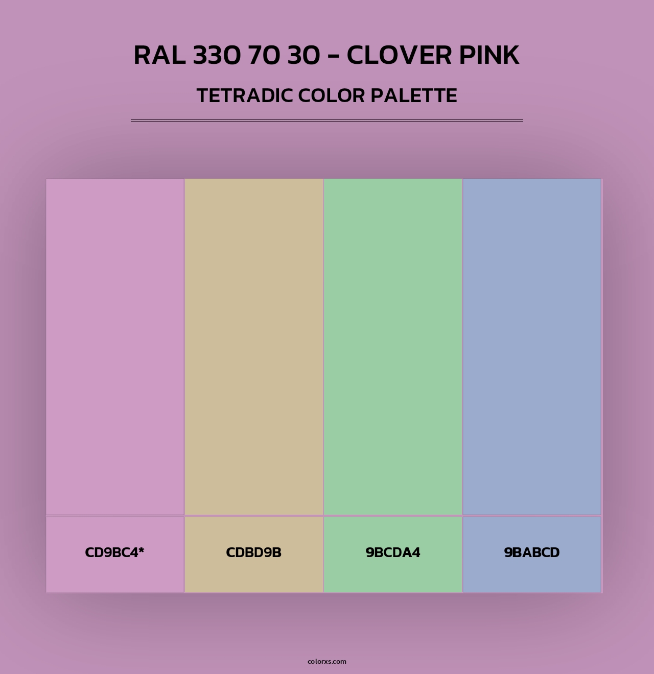 RAL 330 70 30 - Clover Pink - Tetradic Color Palette