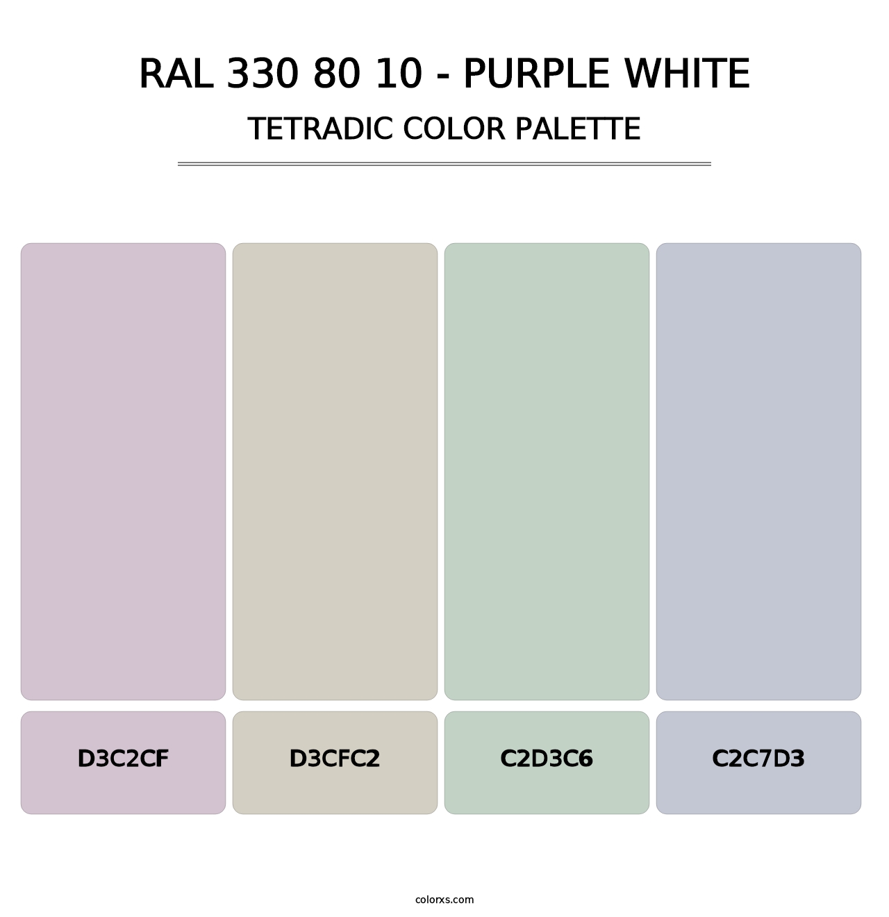 RAL 330 80 10 - Purple White - Tetradic Color Palette