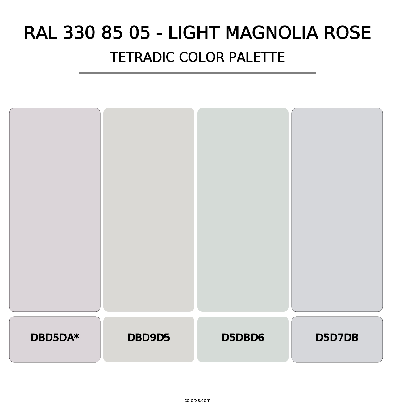 RAL 330 85 05 - Light Magnolia Rose - Tetradic Color Palette