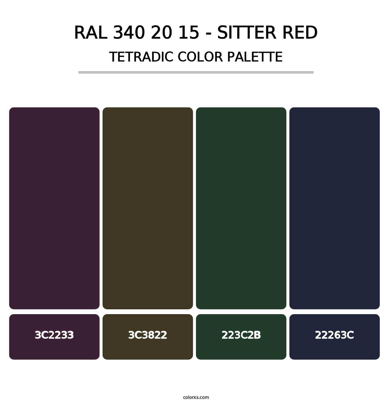 RAL 340 20 15 - Sitter Red - Tetradic Color Palette