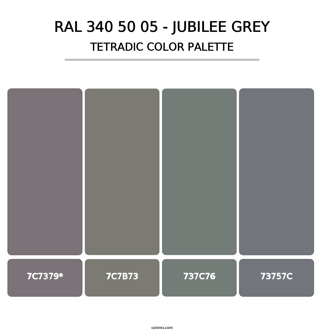 RAL 340 50 05 - Jubilee Grey - Tetradic Color Palette