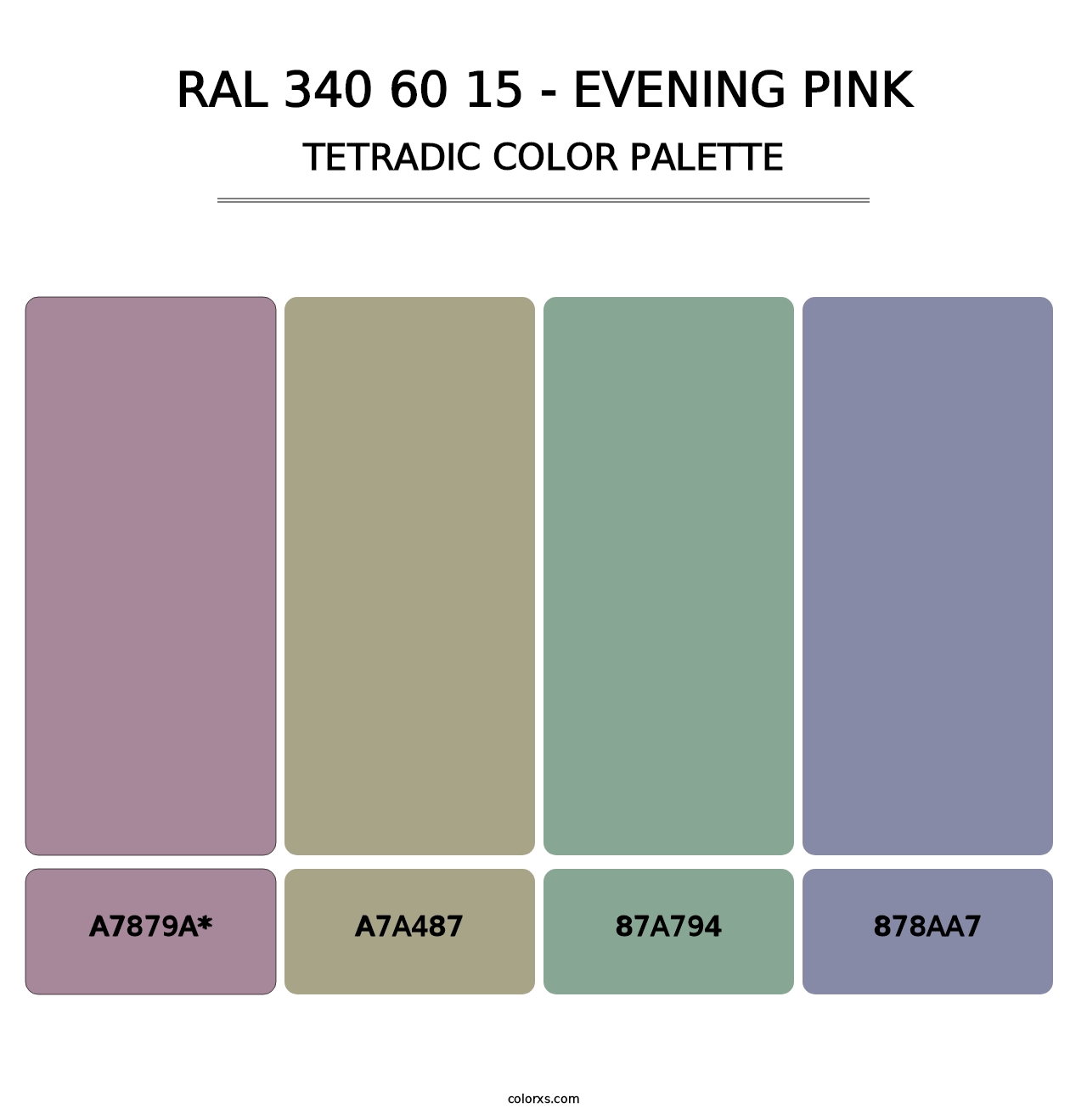 RAL 340 60 15 - Evening Pink - Tetradic Color Palette