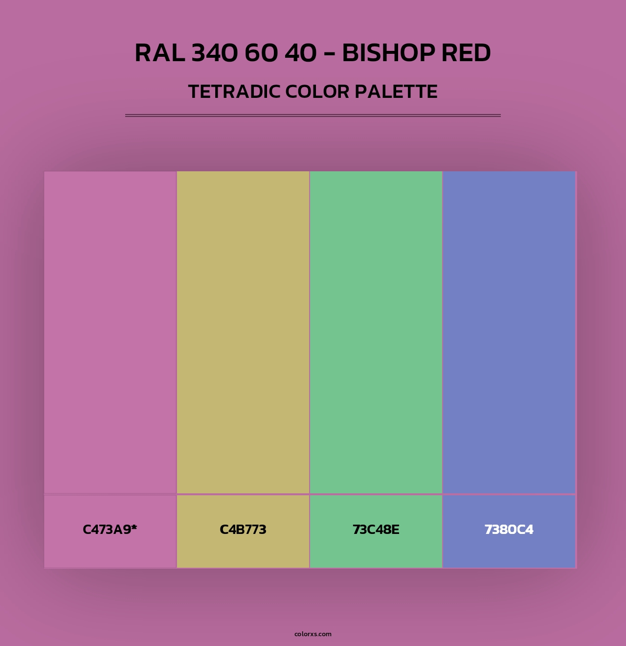 RAL 340 60 40 - Bishop Red - Tetradic Color Palette