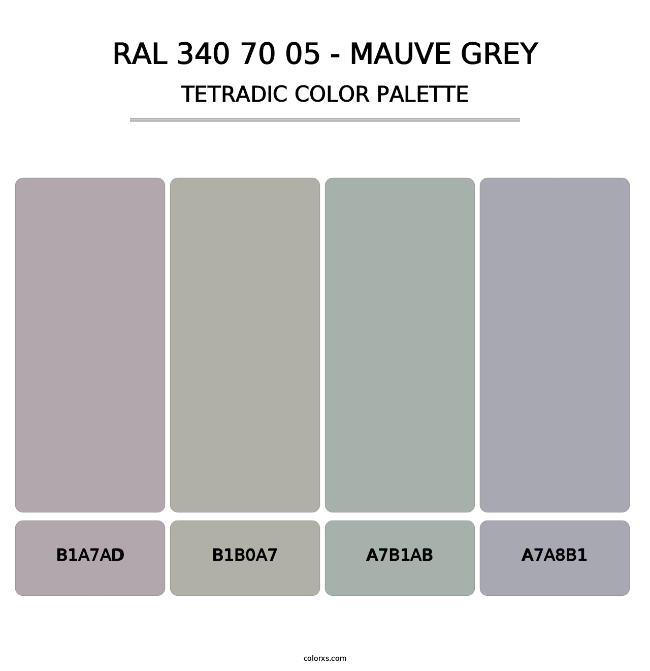 RAL 340 70 05 - Mauve Grey - Tetradic Color Palette